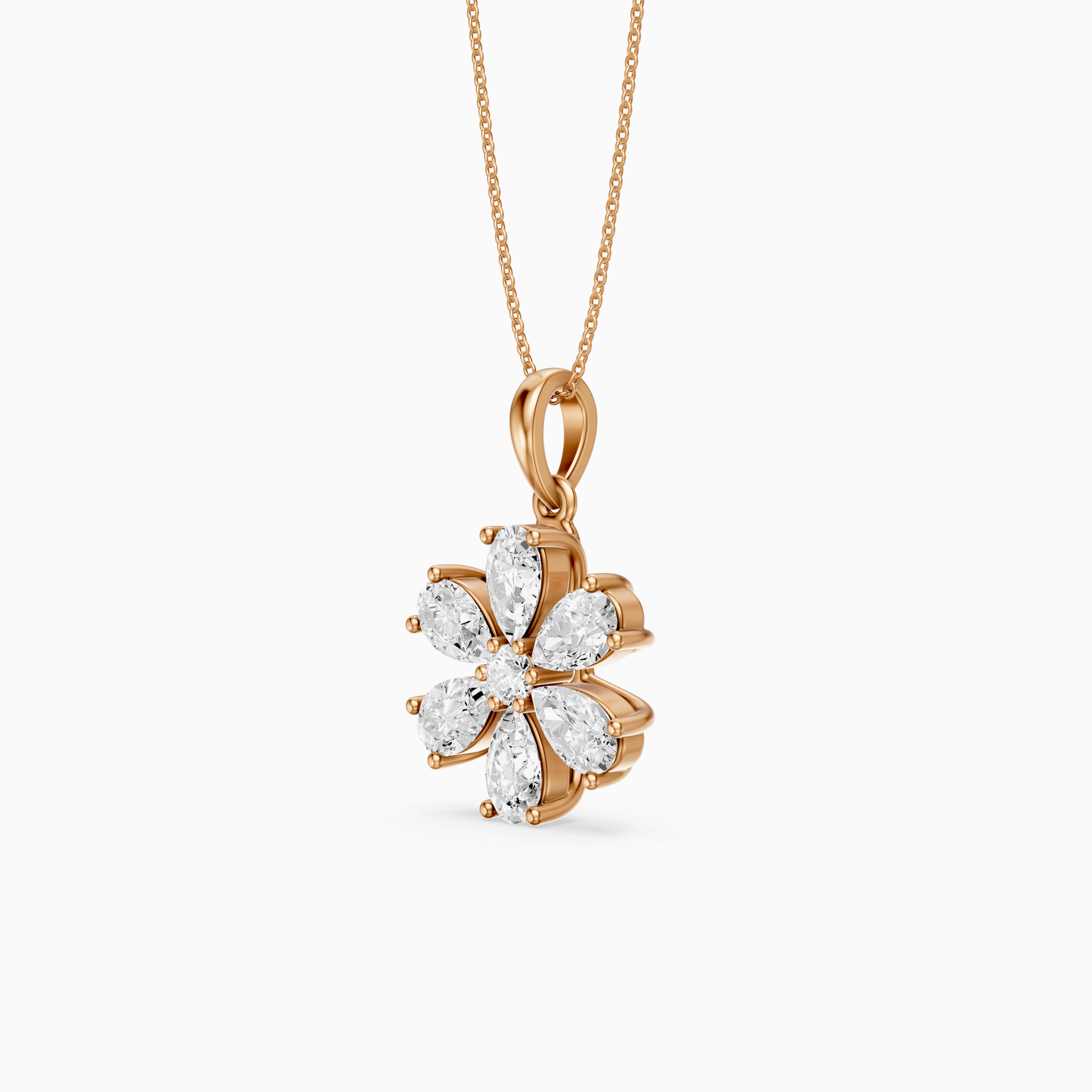 Harlow Floral Pear Shape Lab Grown Diamond Pendant