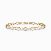 Aliyah Bezel Oval Alternating Lab Grown Diamond Tennis Bracelet