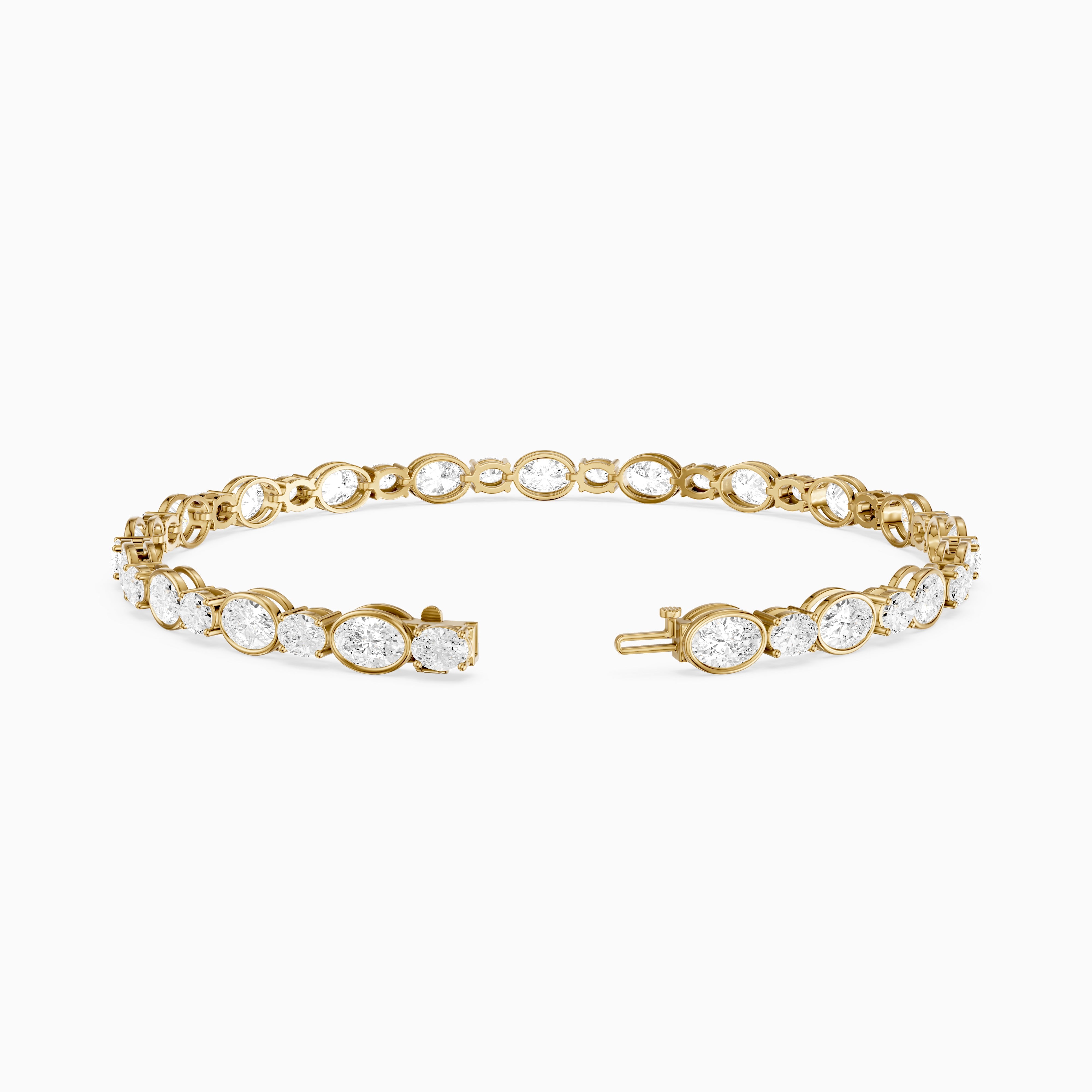 Aliyah Bezel Oval Alternating Lab Grown Diamond Tennis Bracelet