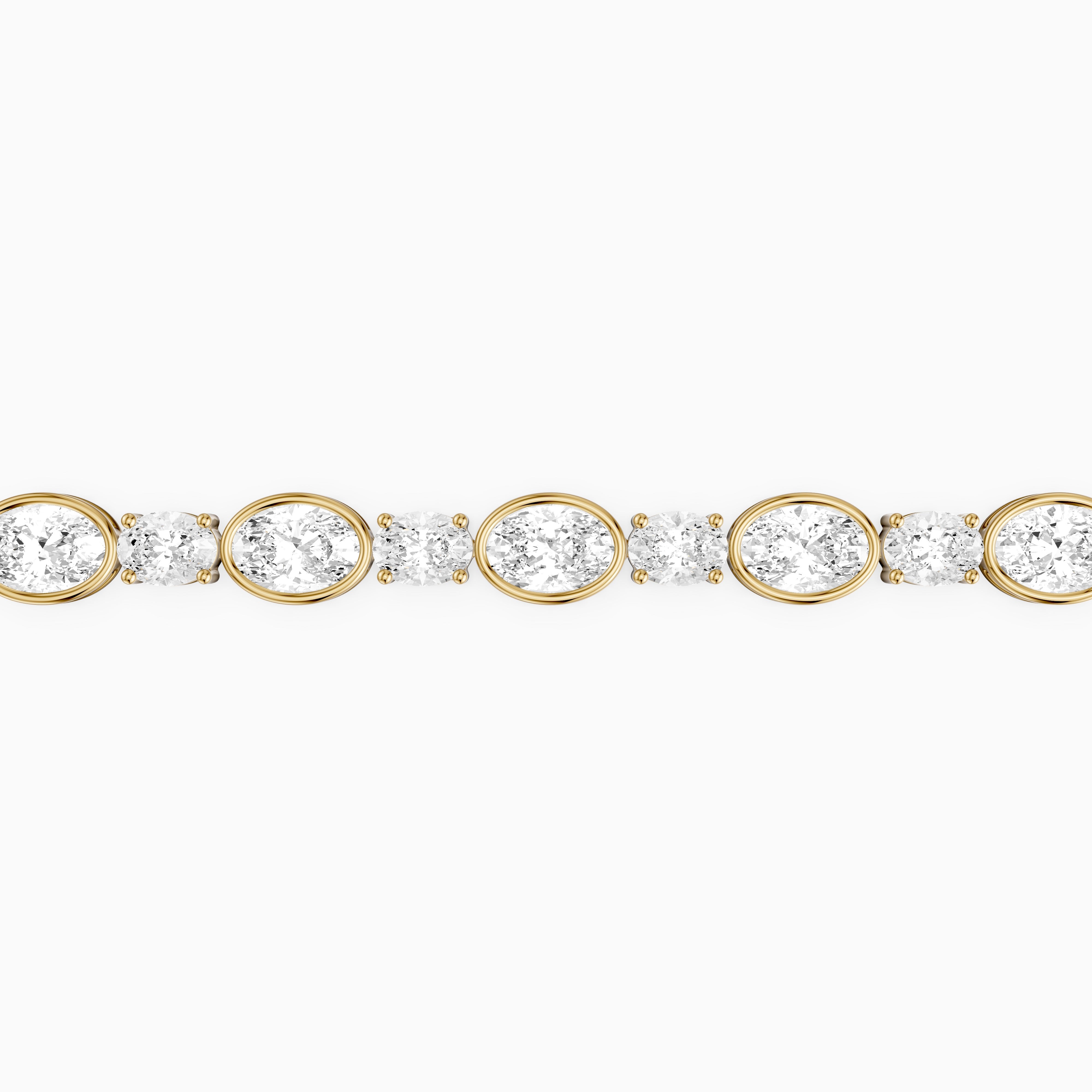 Aliyah Bezel Oval Alternating Lab Grown Diamond Tennis Bracelet