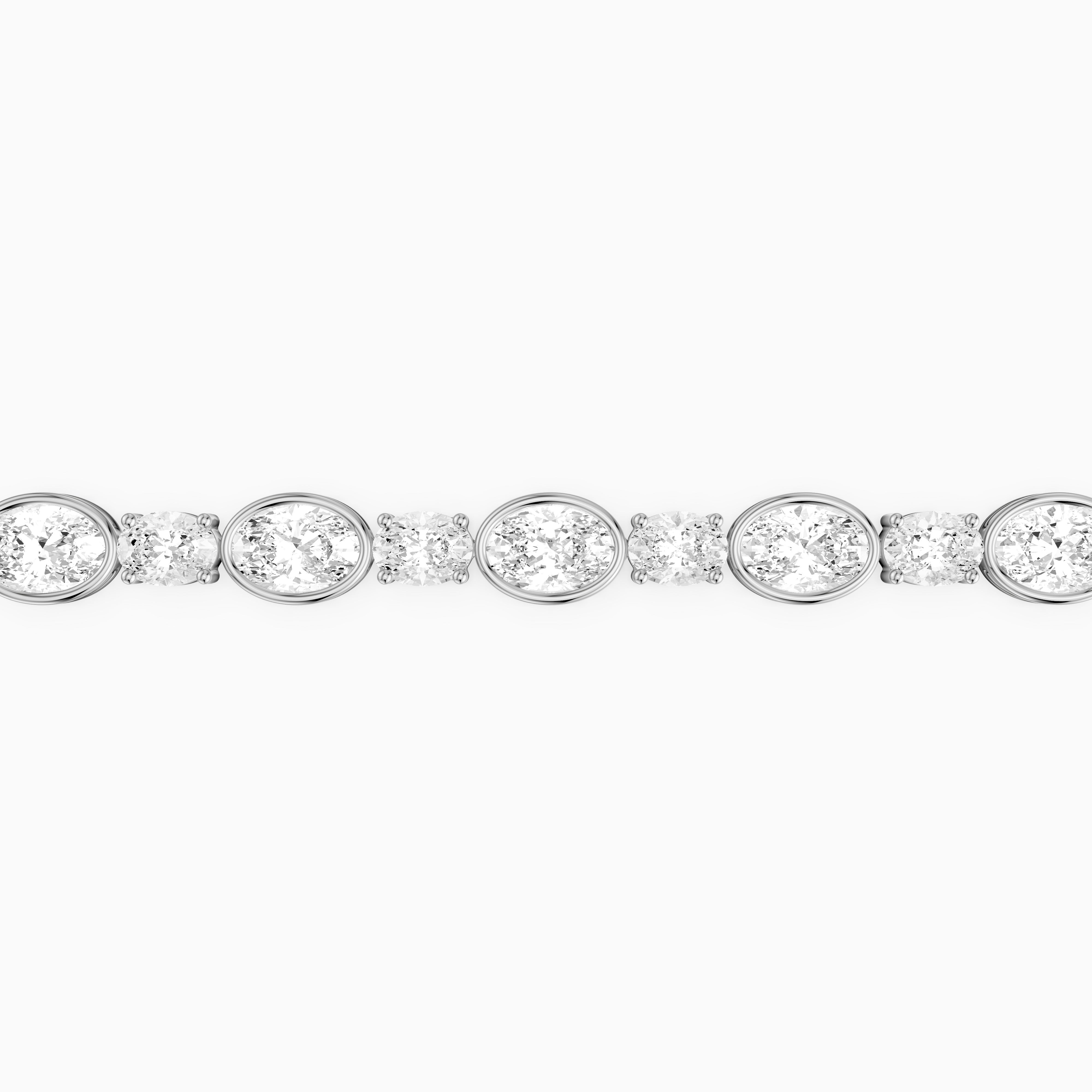 Aliyah Bezel Oval Alternating Lab Grown Diamond Tennis Bracelet