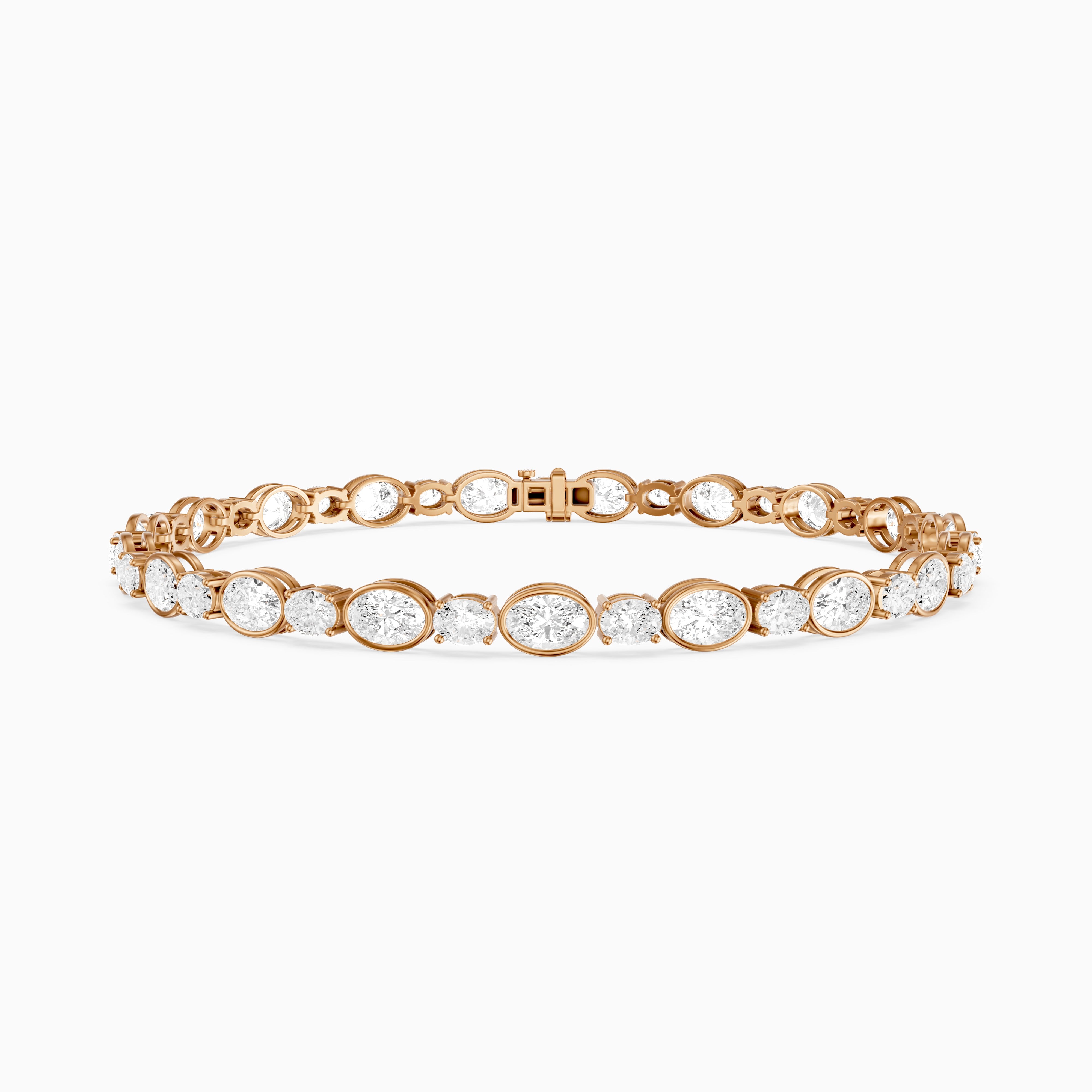 Aliyah Bezel Oval Alternating Lab Grown Diamond Tennis Bracelet
