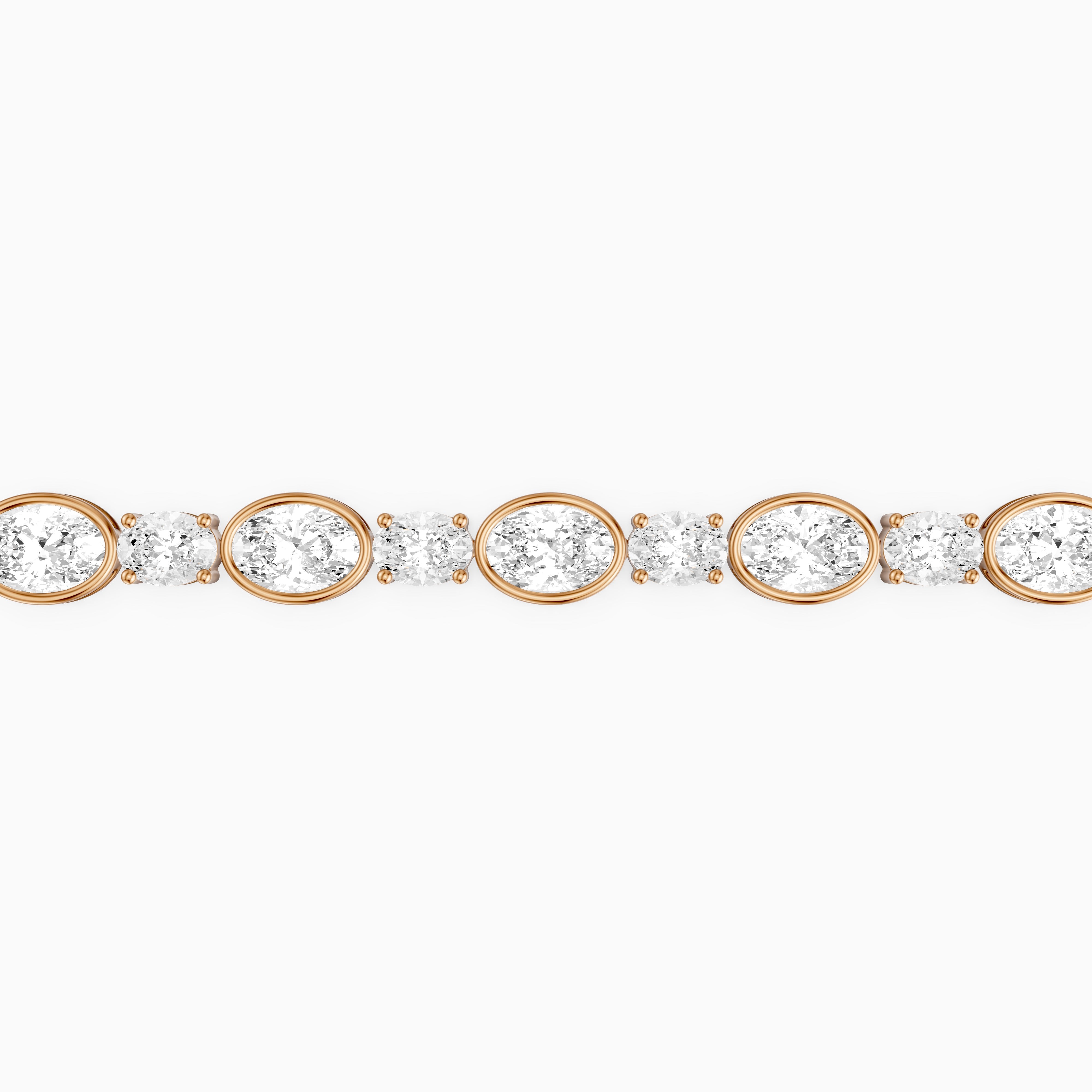 Aliyah Bezel Oval Alternating Lab Grown Diamond Tennis Bracelet