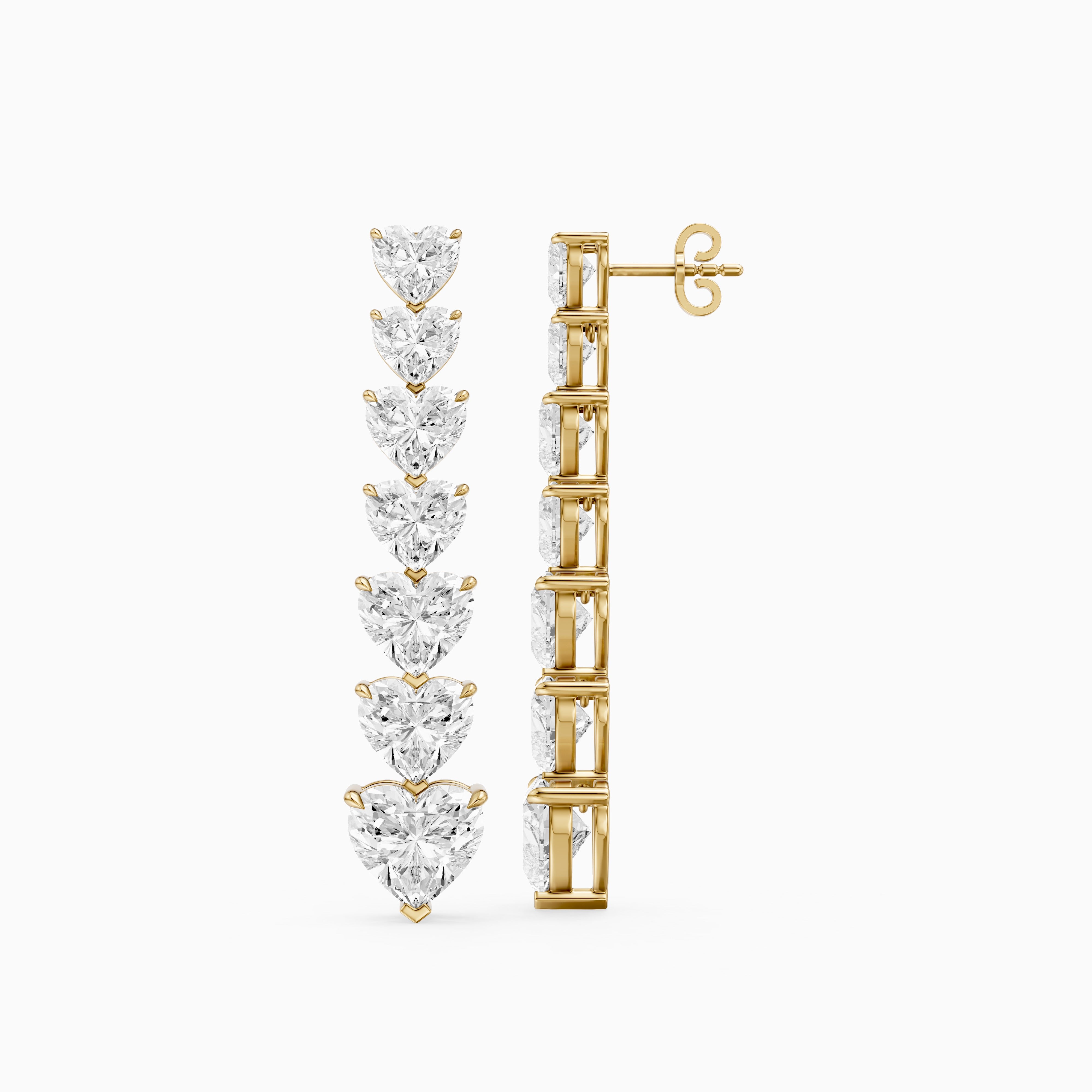 Scout Graduated Heart Lab Grown Diamond Linear Drop Earrings