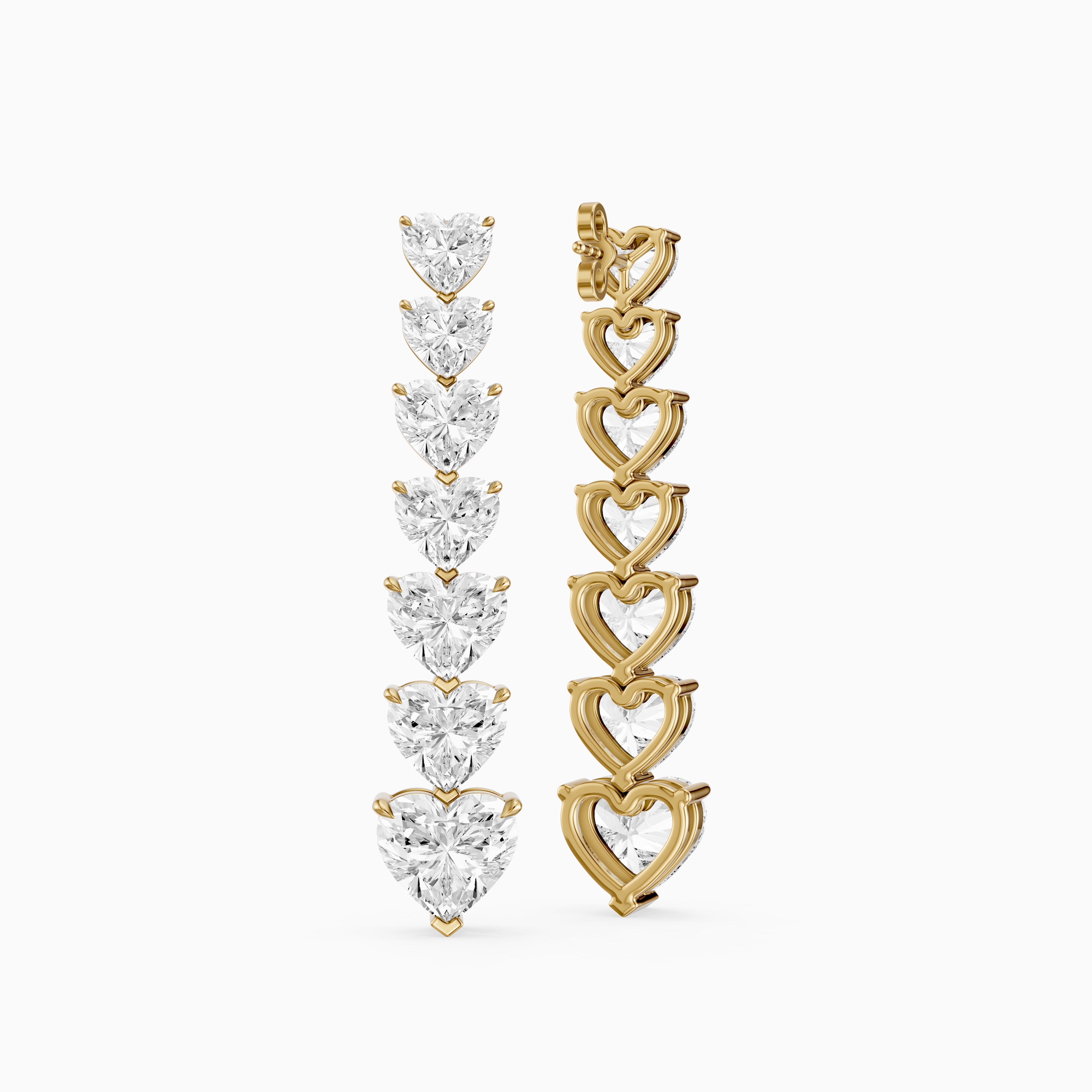 Scout Graduated Heart Lab Grown Diamond Linear Drop Earrings