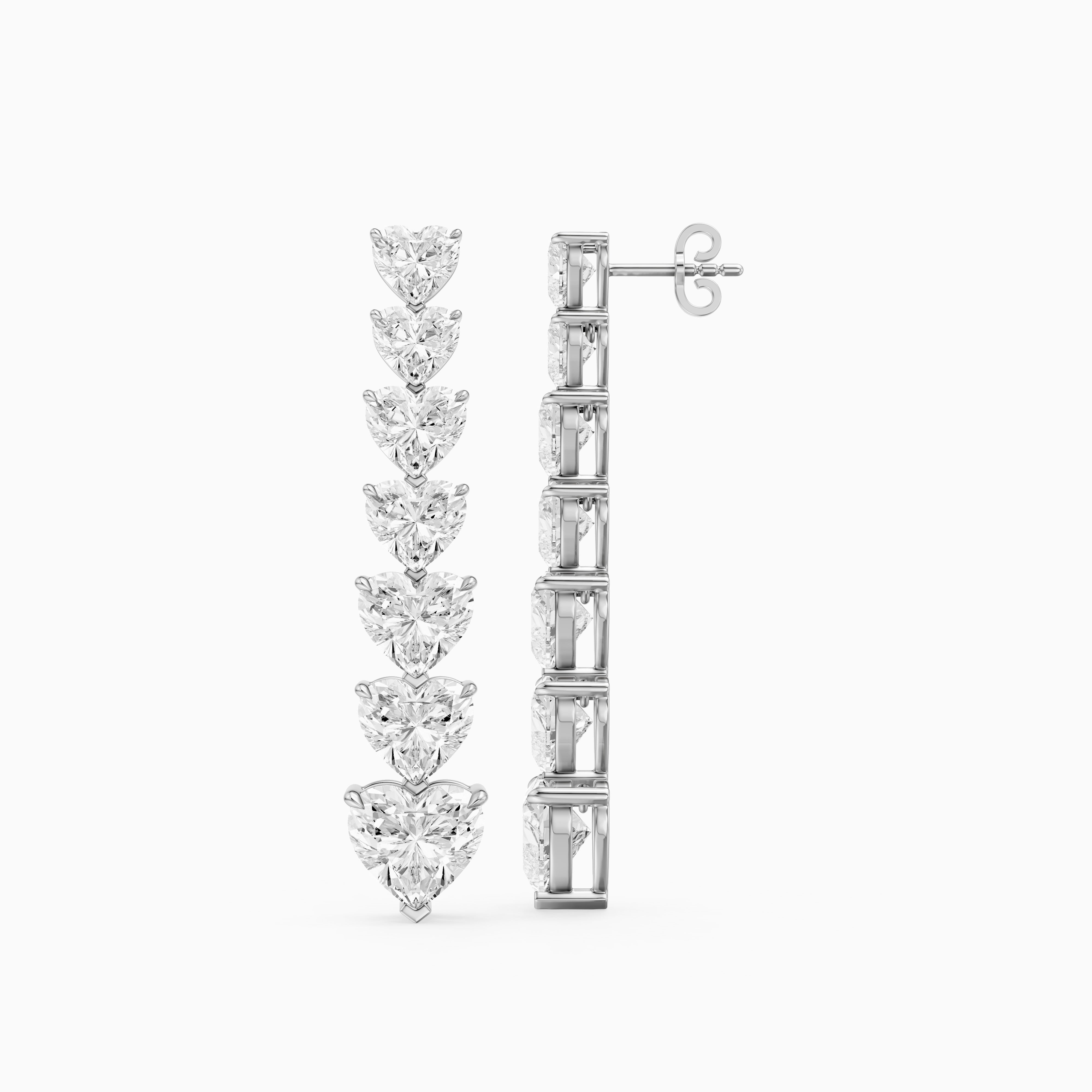 Scout Graduated Heart Lab Grown Diamond Linear Drop Earrings