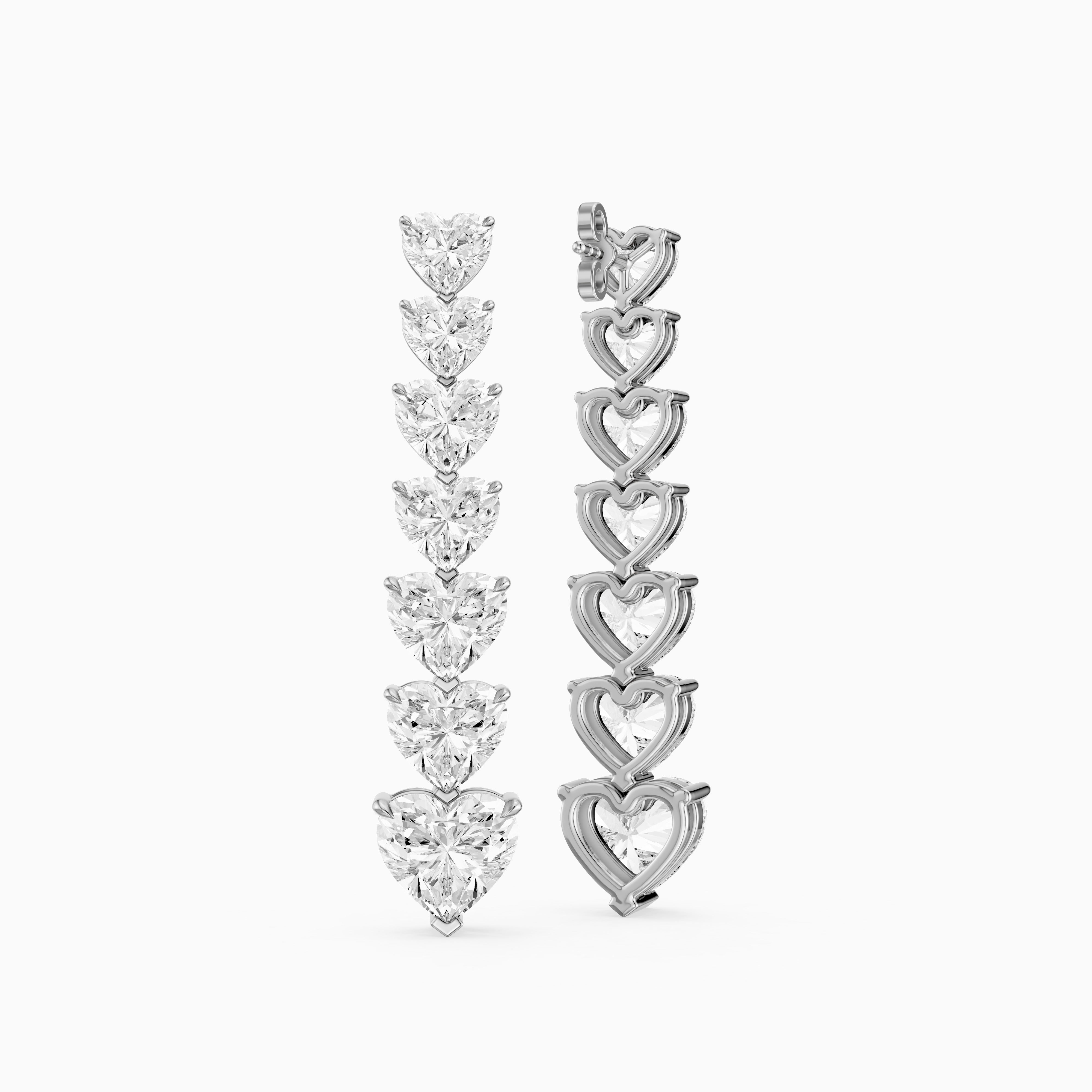 Scout Graduated Heart Lab Grown Diamond Linear Drop Earrings
