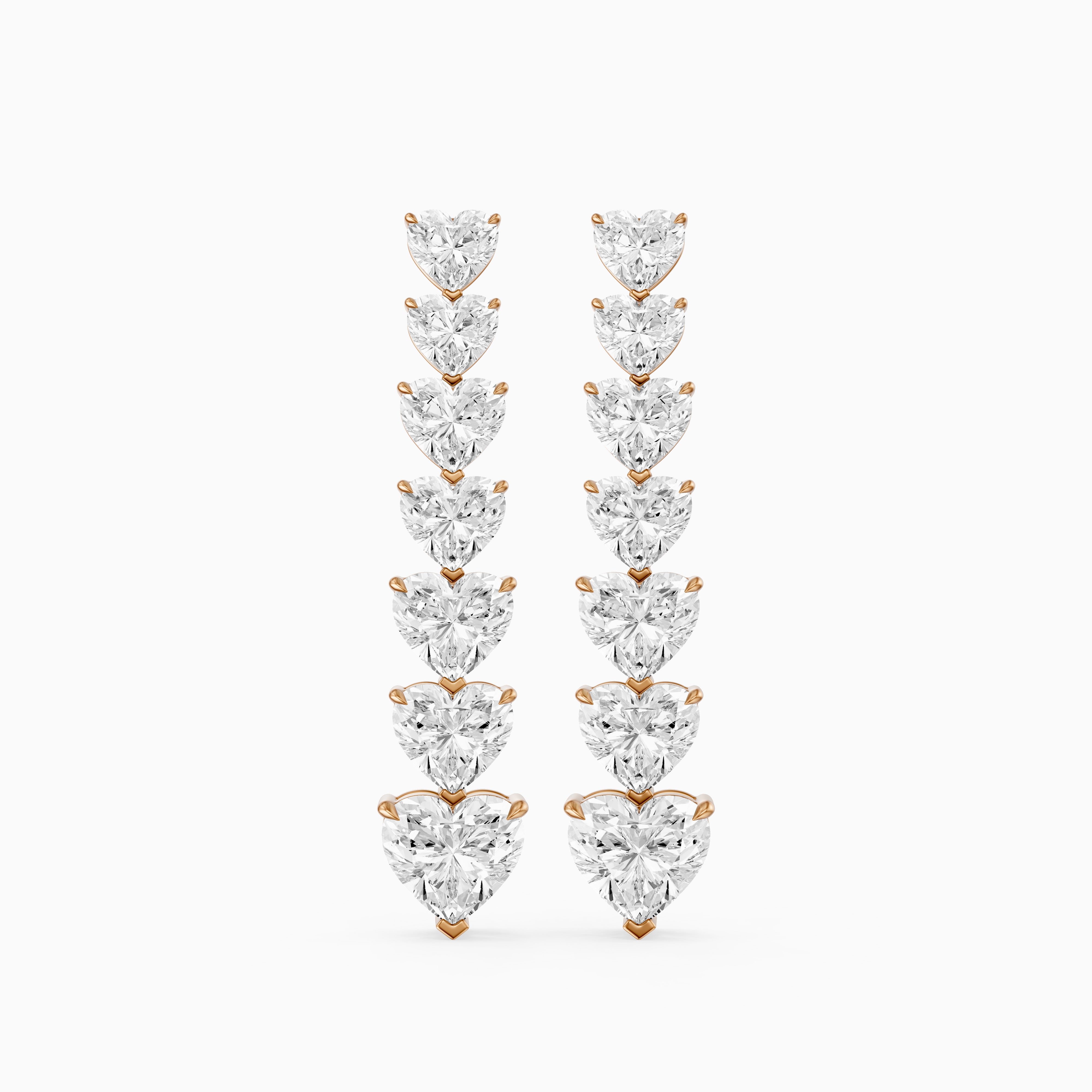 Scout Graduated Heart Lab Grown Diamond Linear Drop Earrings