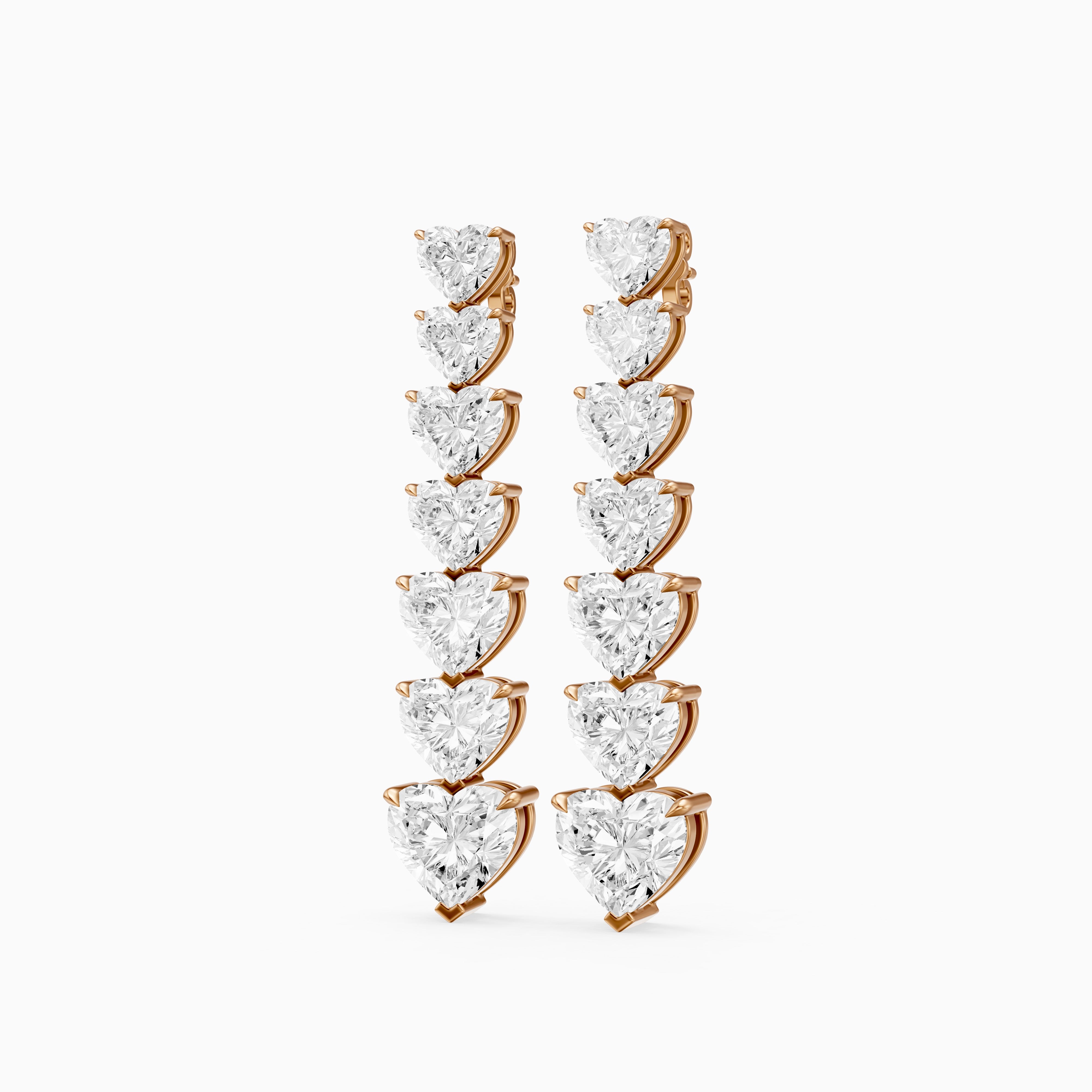 Scout Graduated Heart Lab Grown Diamond Linear Drop Earrings