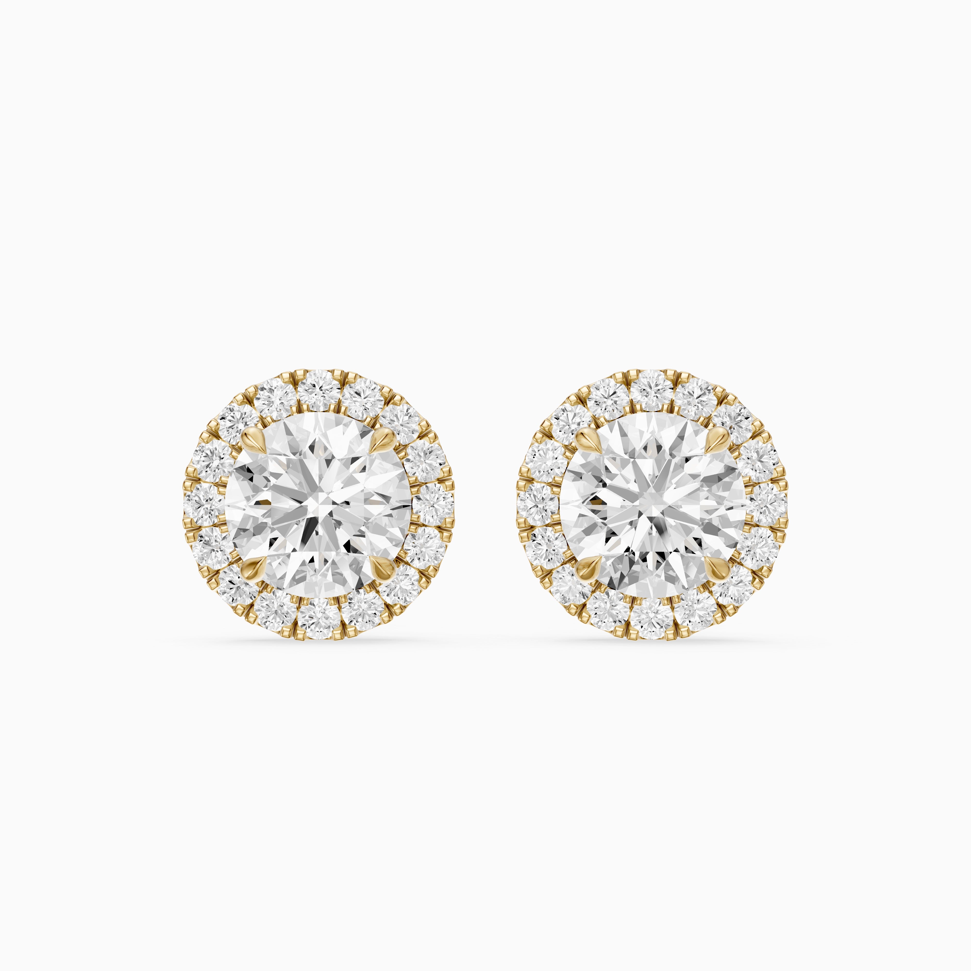 Sancia Round Lab Grown Diamond Milgrain Inspired Halo Earrings