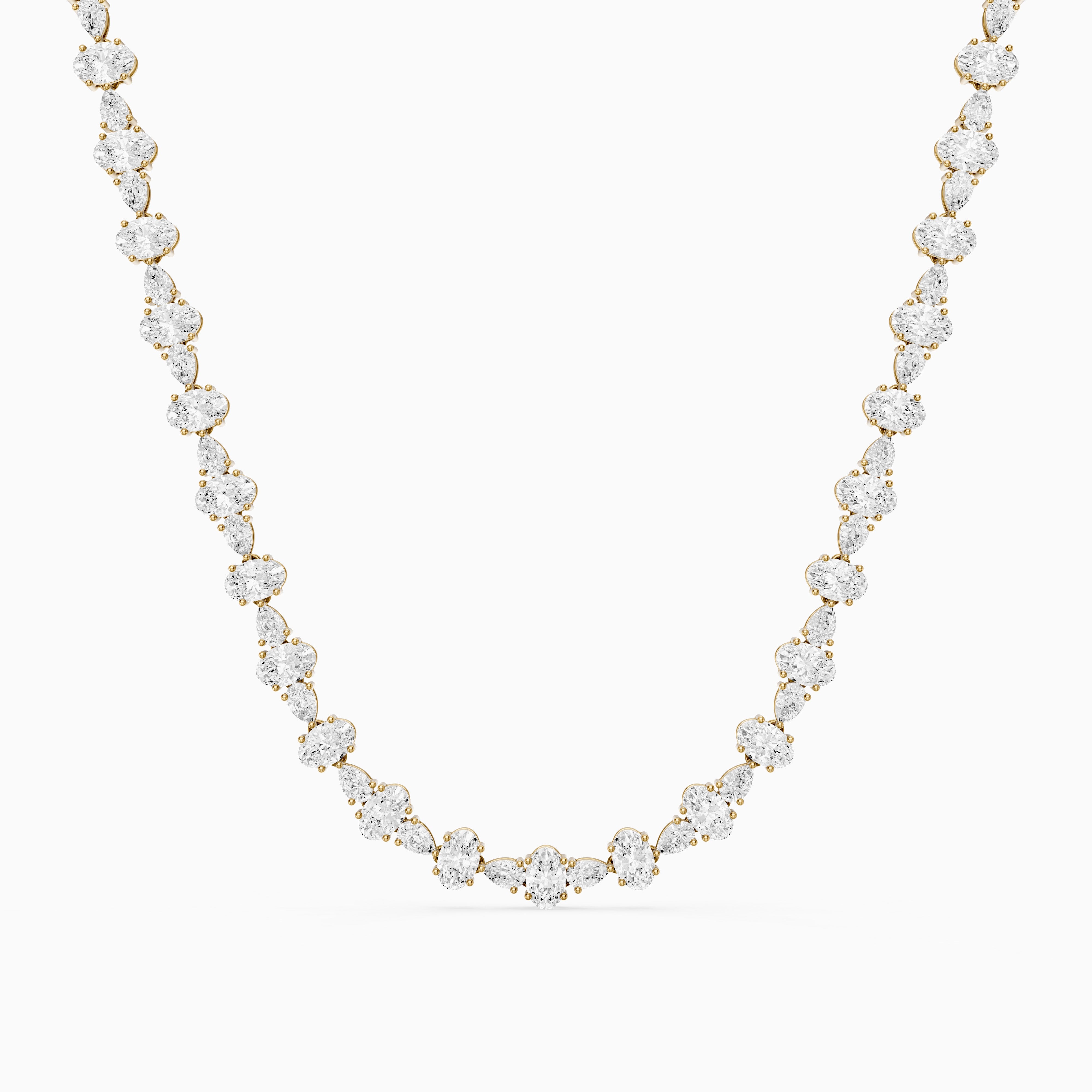 Destiny Oval and Pear Lab Grown Diamond Tennis Necklace