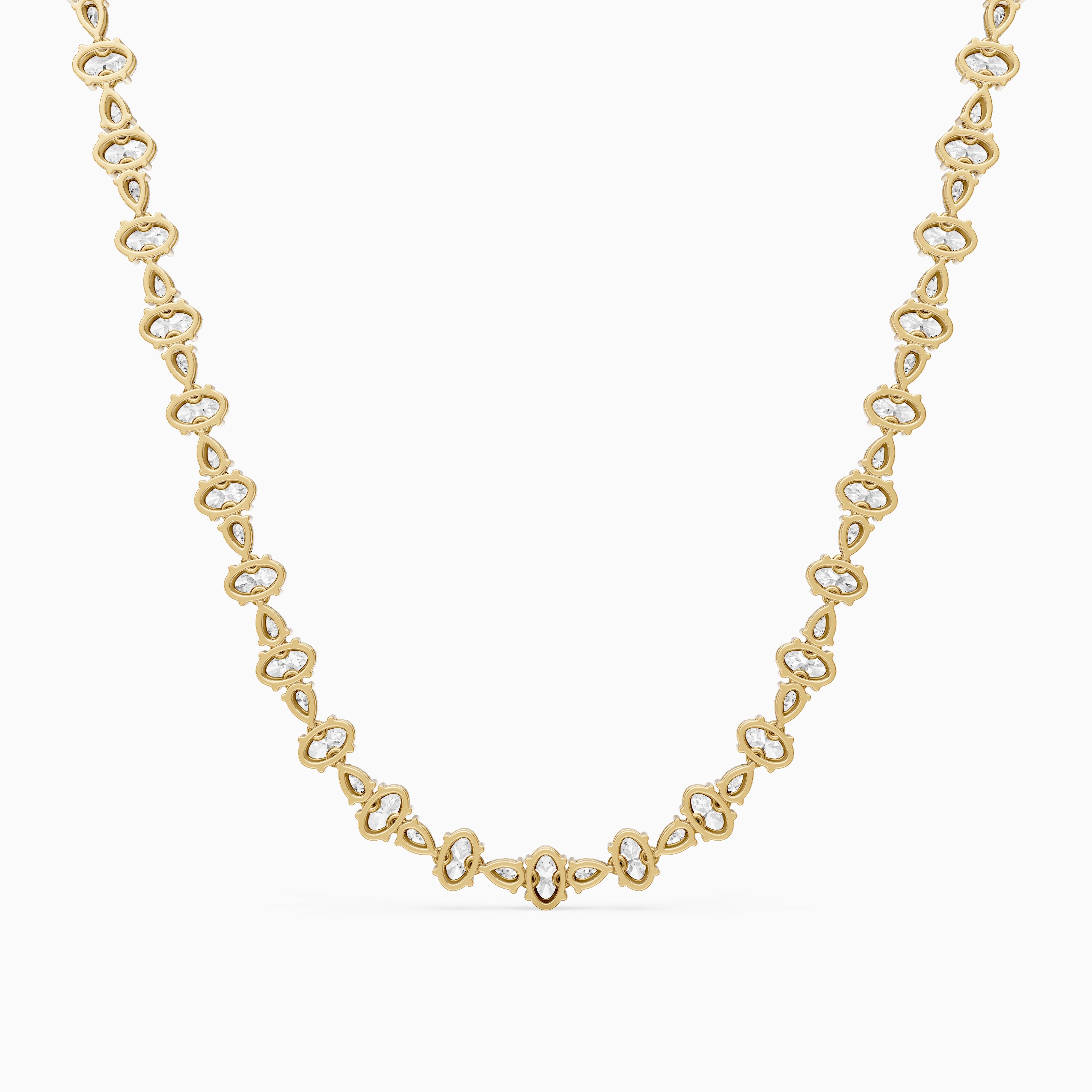 Destiny Oval and Pear Lab Grown Diamond Tennis Necklace
