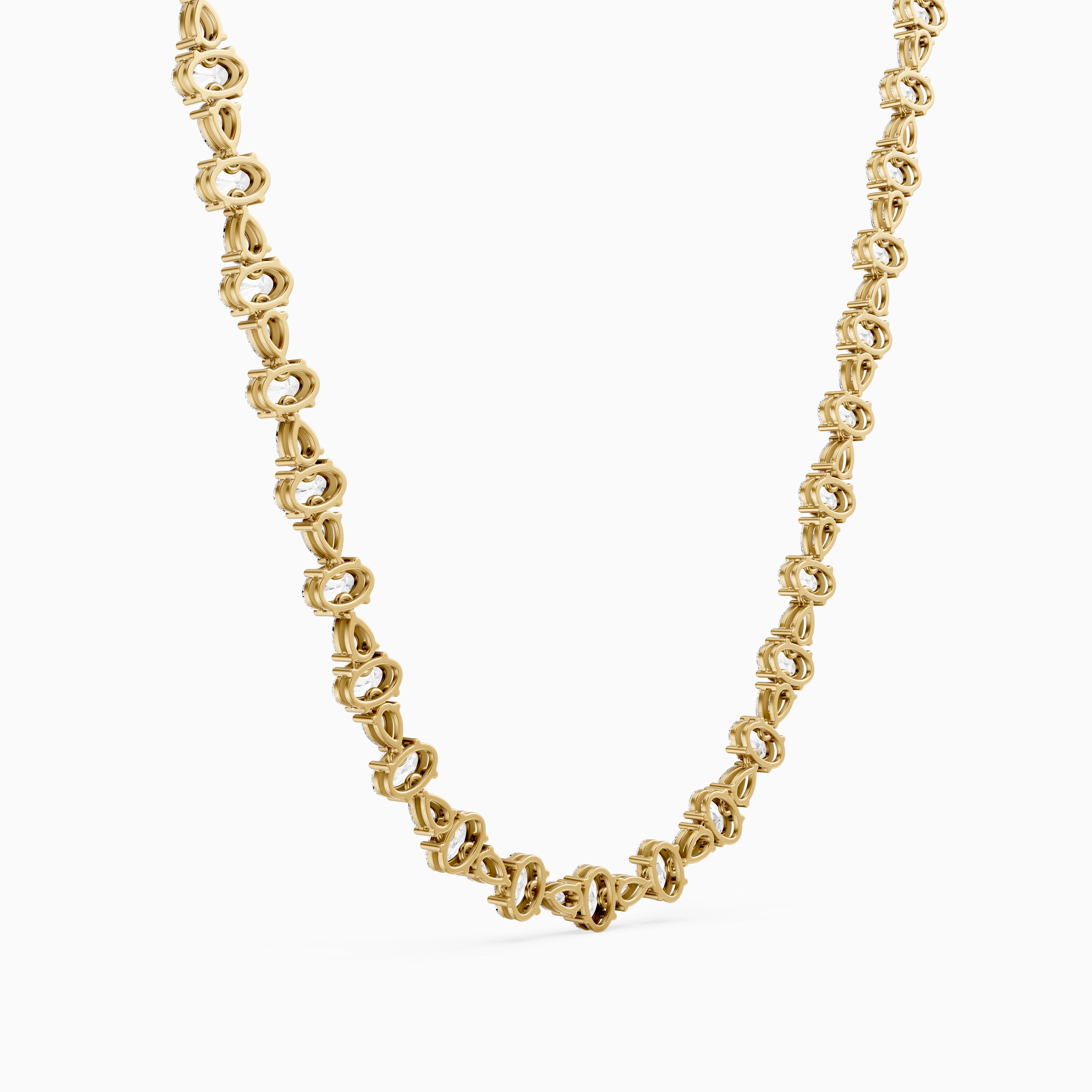 Destiny Oval and Pear Lab Grown Diamond Tennis Necklace