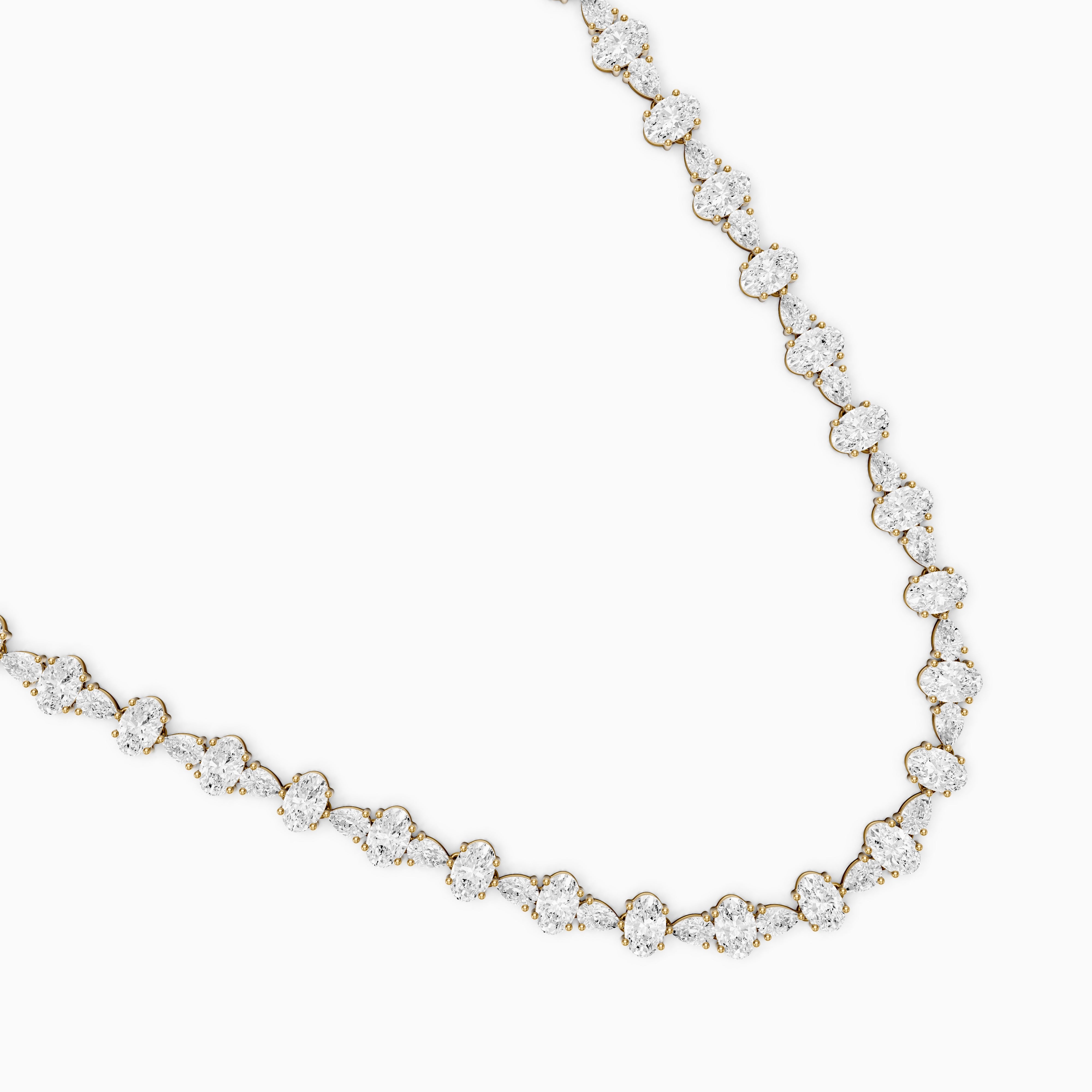 Destiny Oval and Pear Lab Grown Diamond Tennis Necklace