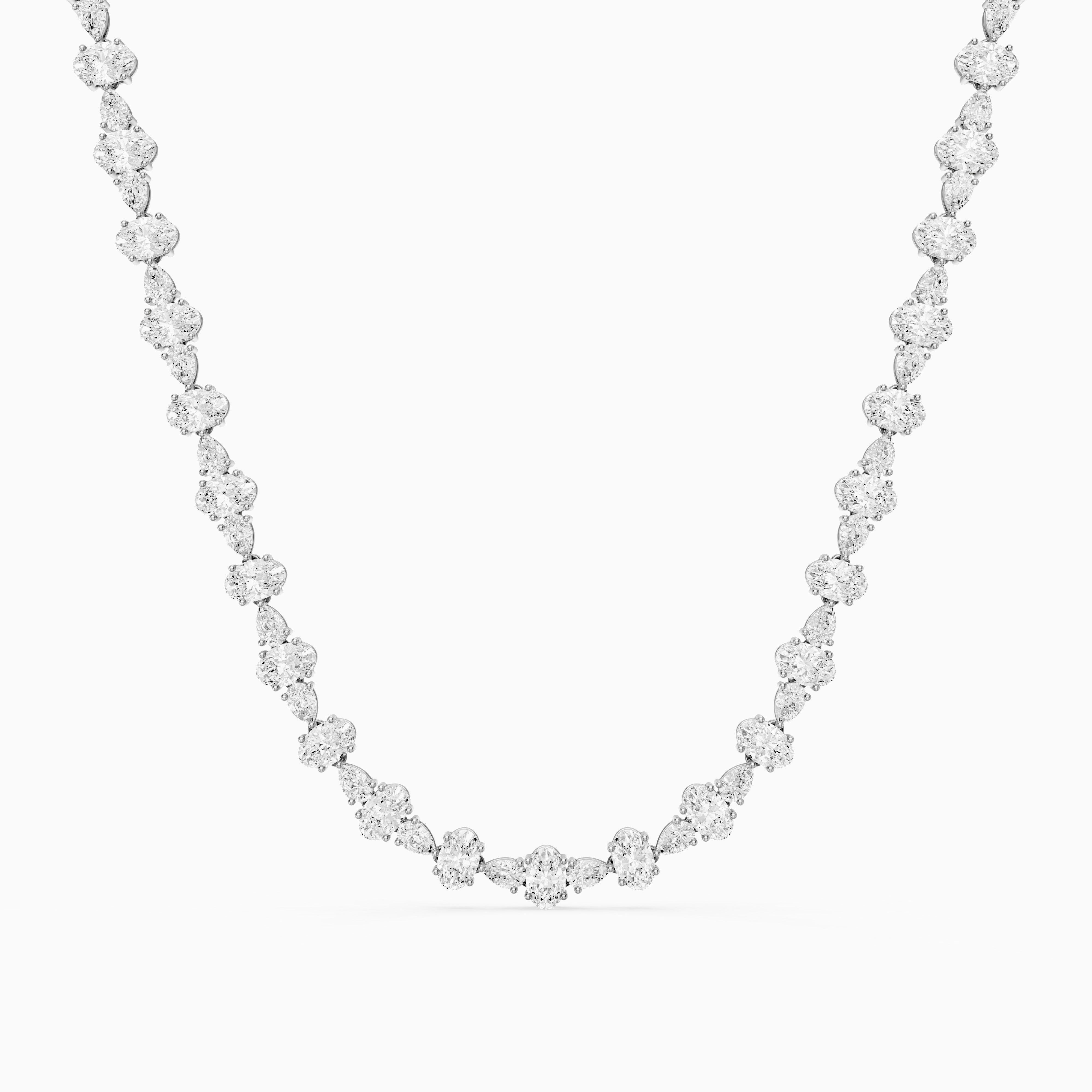 Destiny Oval and Pear Lab Grown Diamond Tennis Necklace