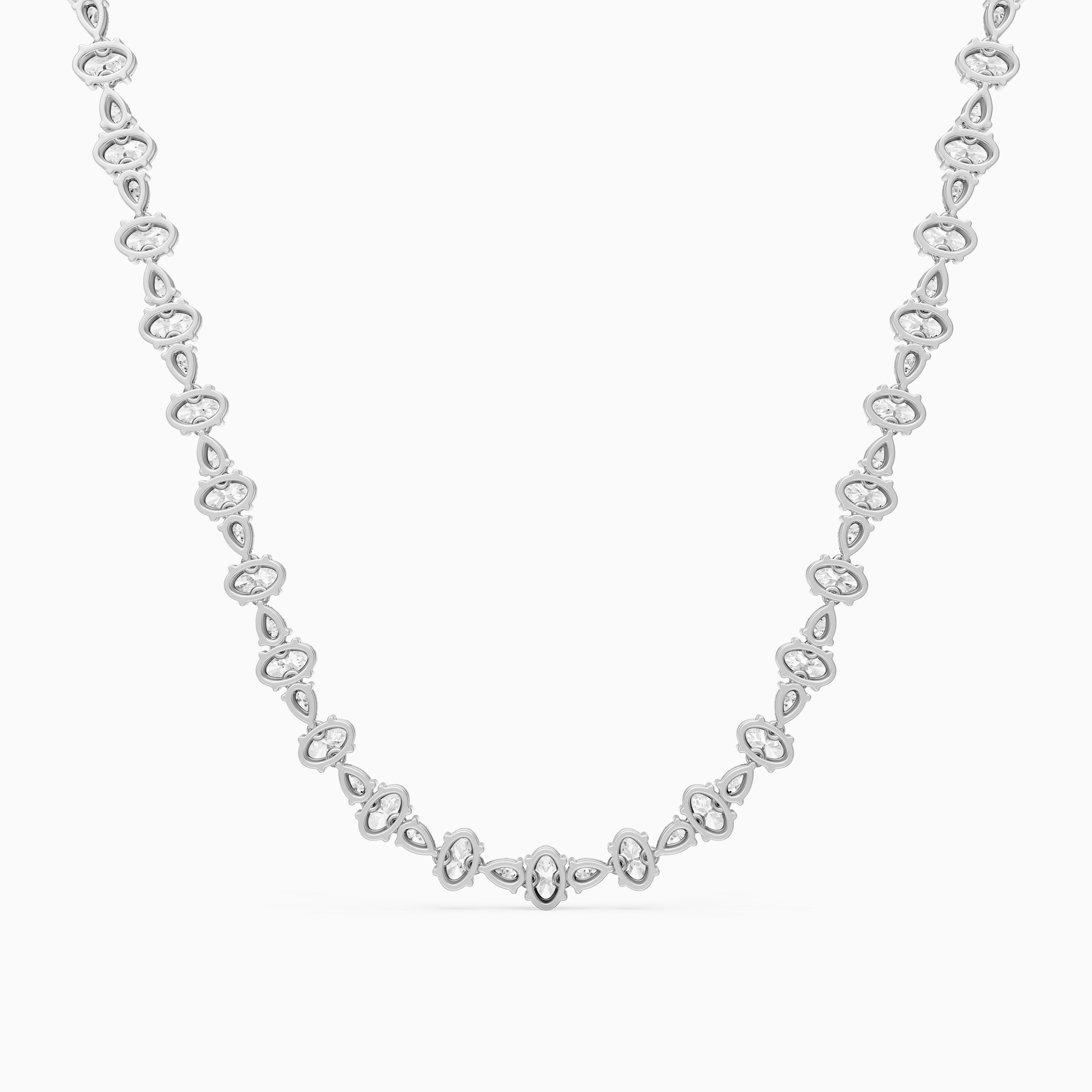 Destiny Oval and Pear Lab Grown Diamond Tennis Necklace