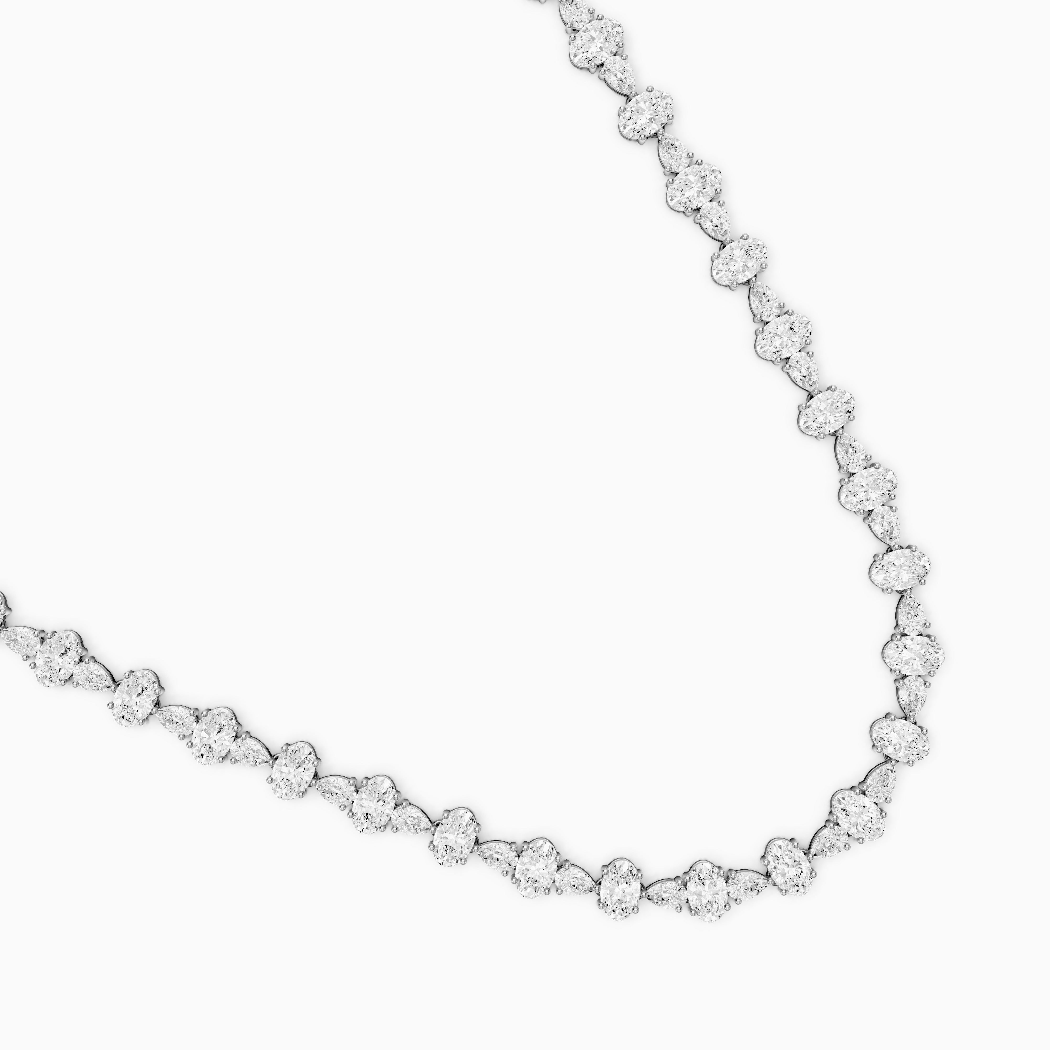 Destiny Oval and Pear Lab Grown Diamond Tennis Necklace