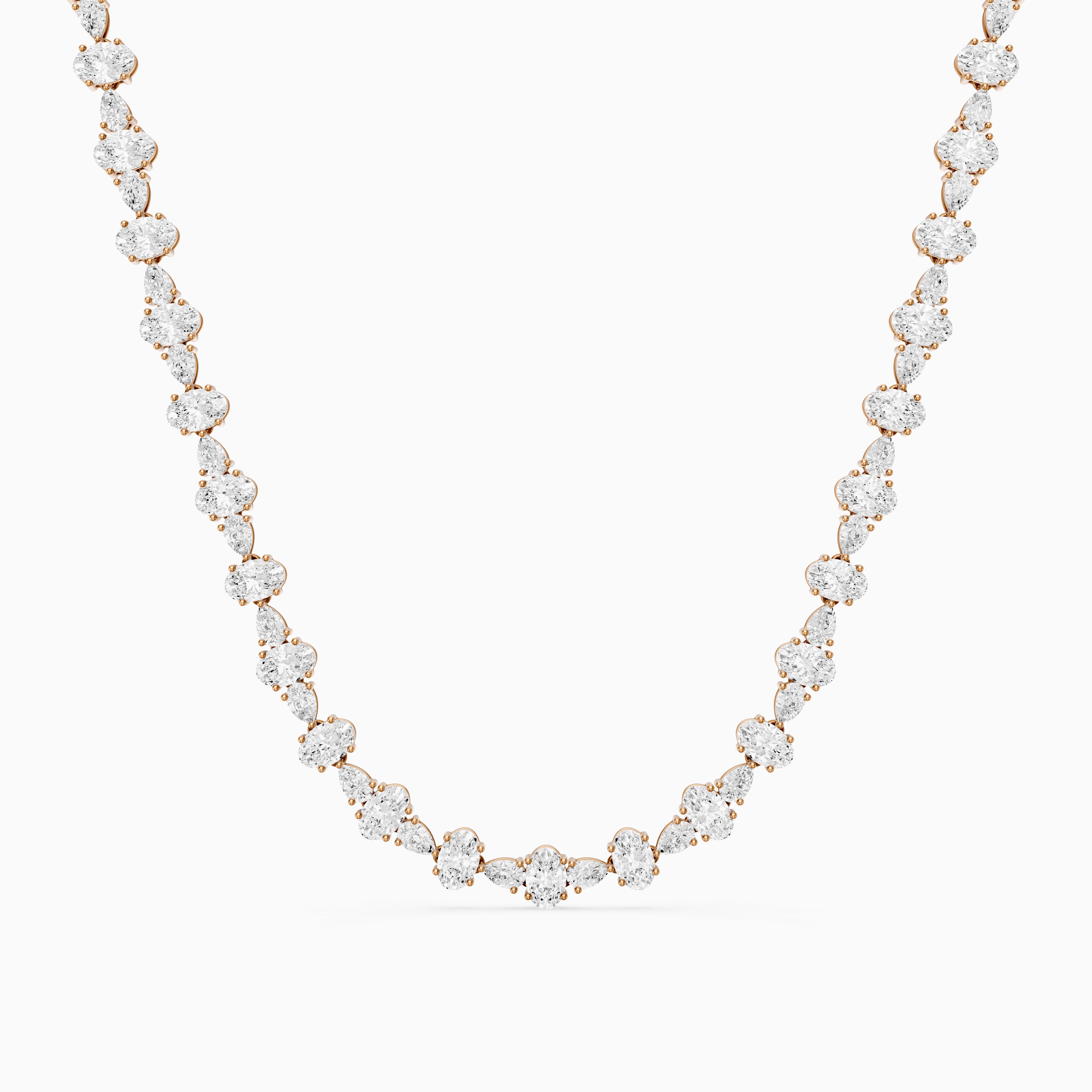 Destiny Oval and Pear Lab Grown Diamond Tennis Necklace