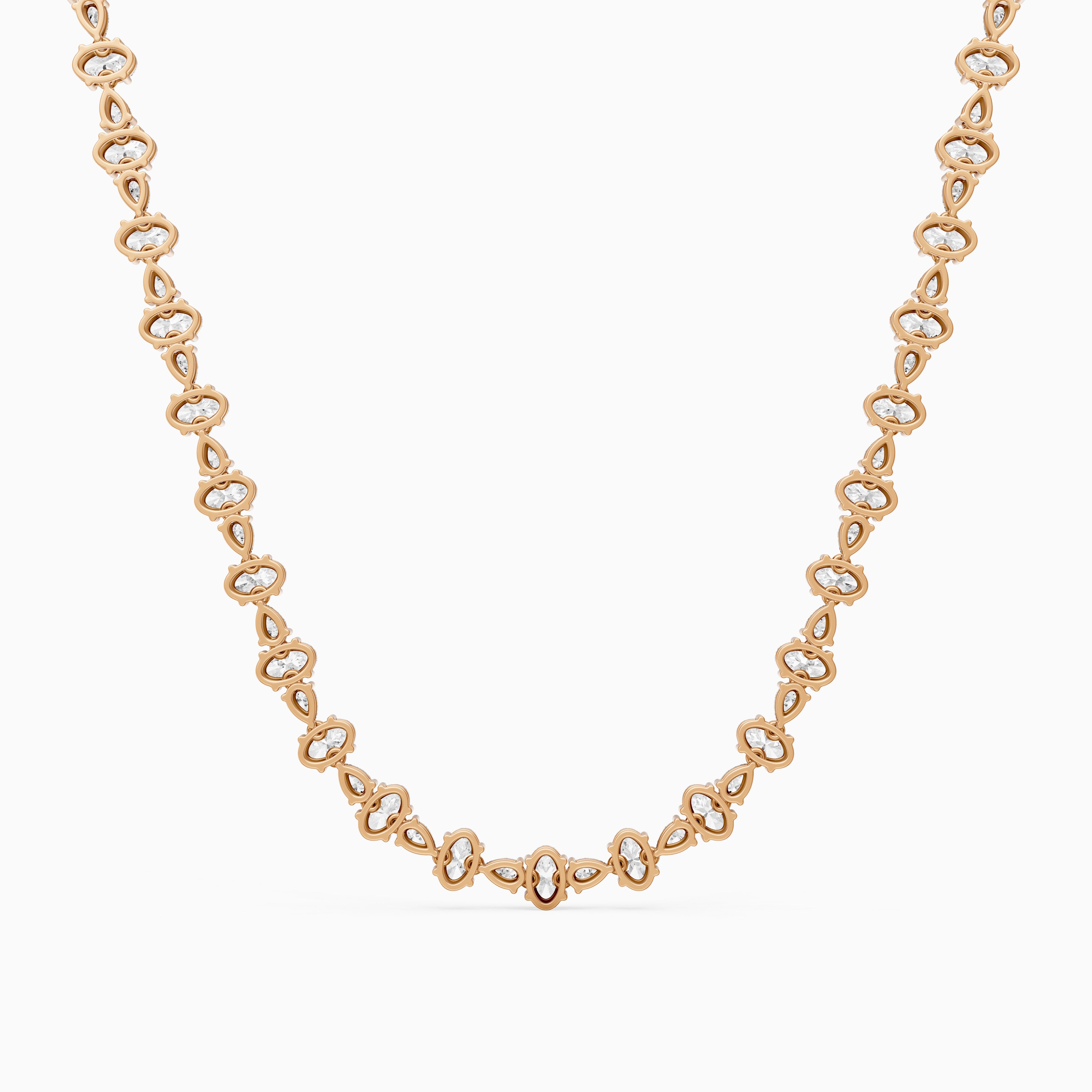 Destiny Oval and Pear Lab Grown Diamond Tennis Necklace