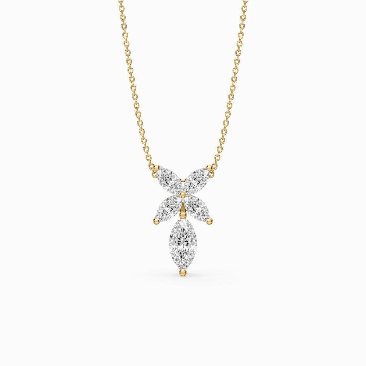 Elodie Marquise Cut Lab Grown Diamond Floral Pendant