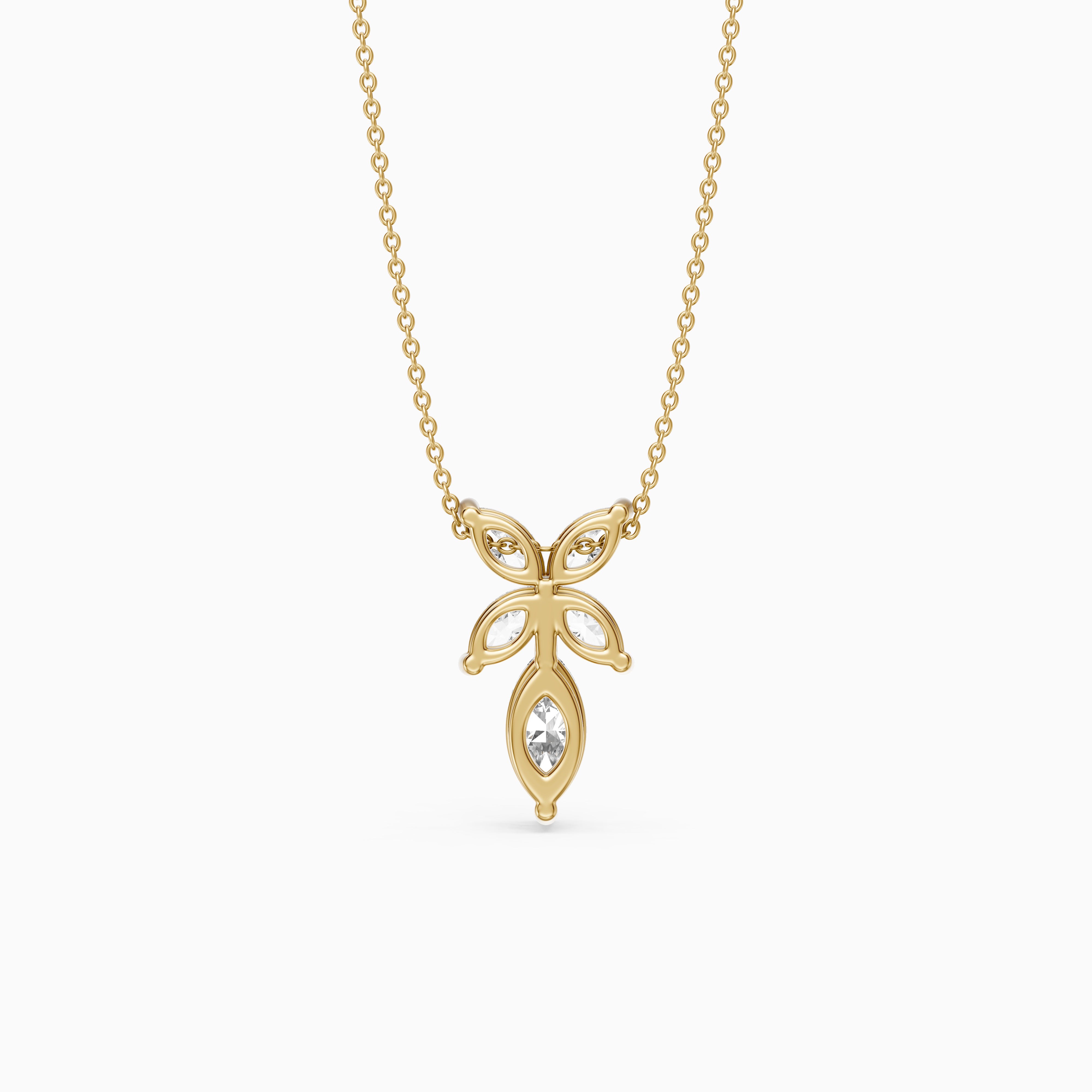 Elodie Marquise Cut Lab Grown Diamond Floral Pendant