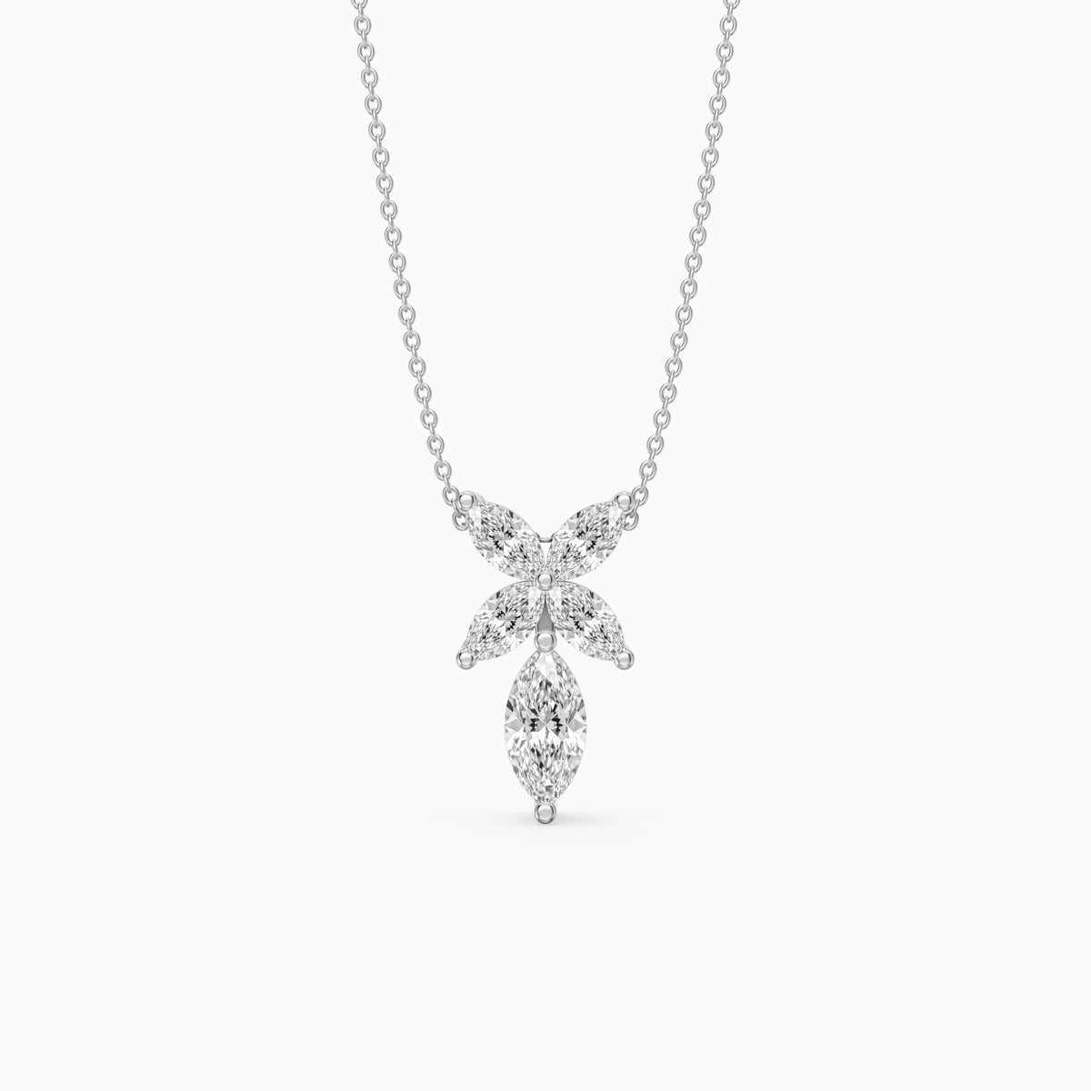 Elodie Marquise Cut Lab Grown Diamond Floral Pendant