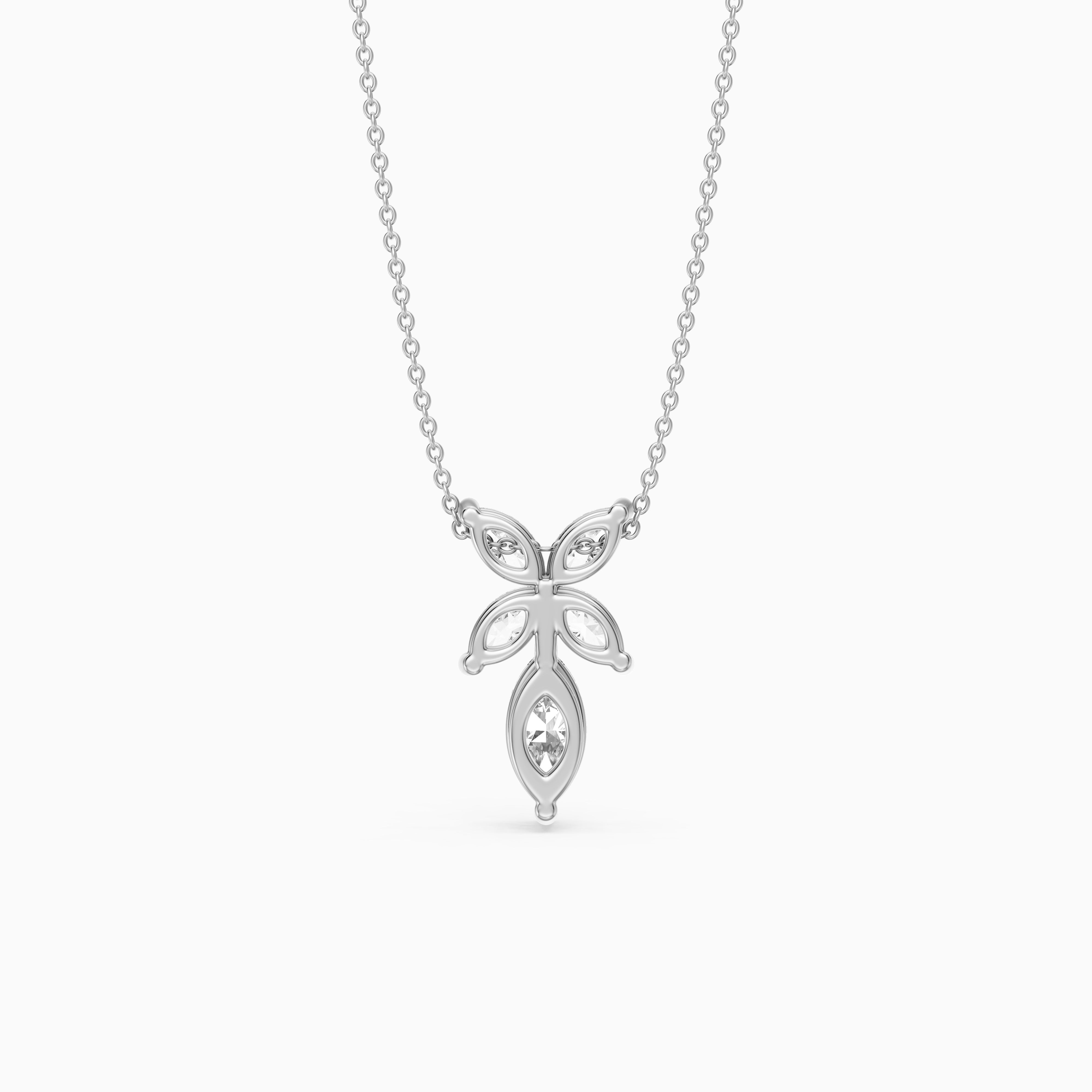 Elodie Marquise Cut Lab Grown Diamond Floral Pendant