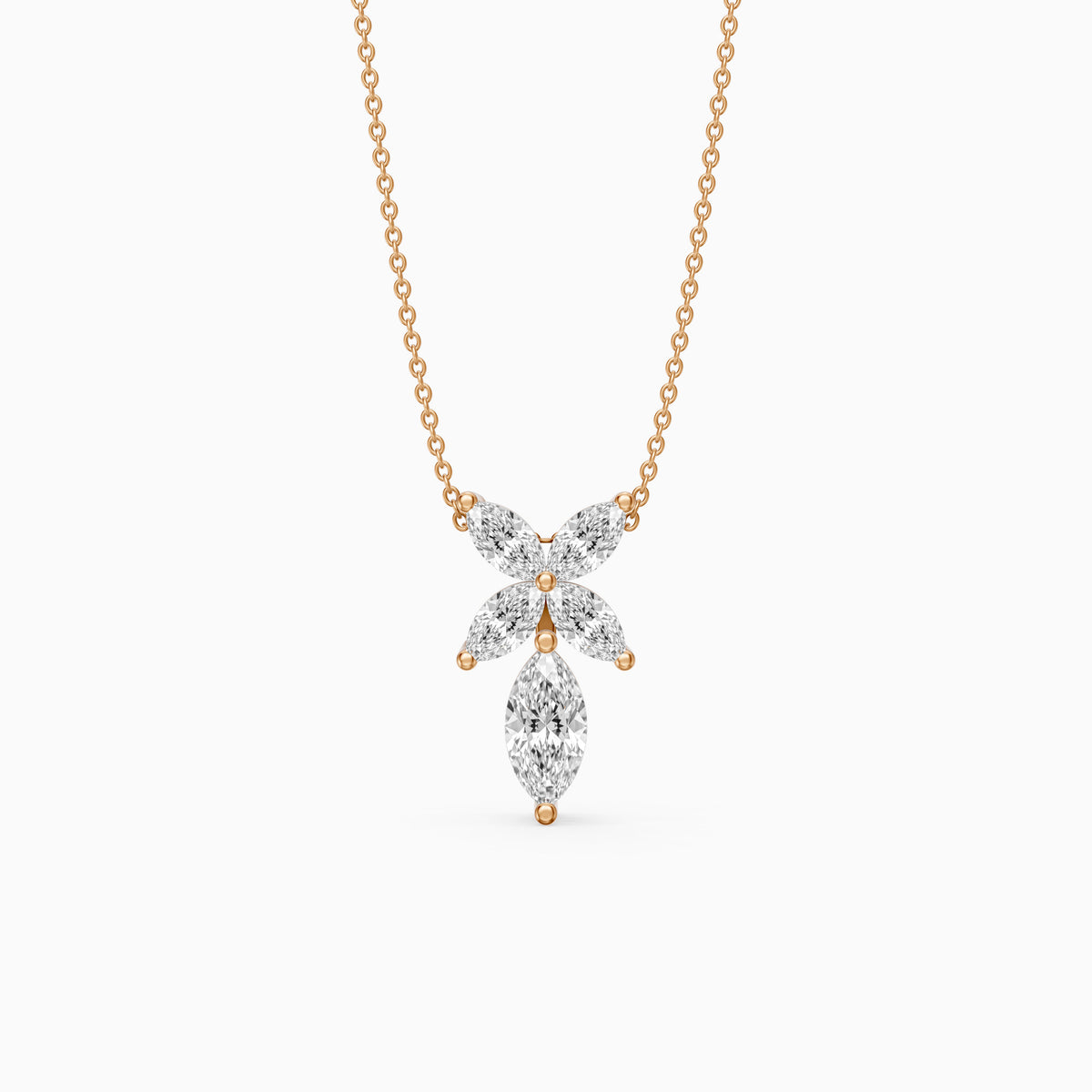 Elodie Marquise Cut Lab Grown Diamond Floral Pendant
