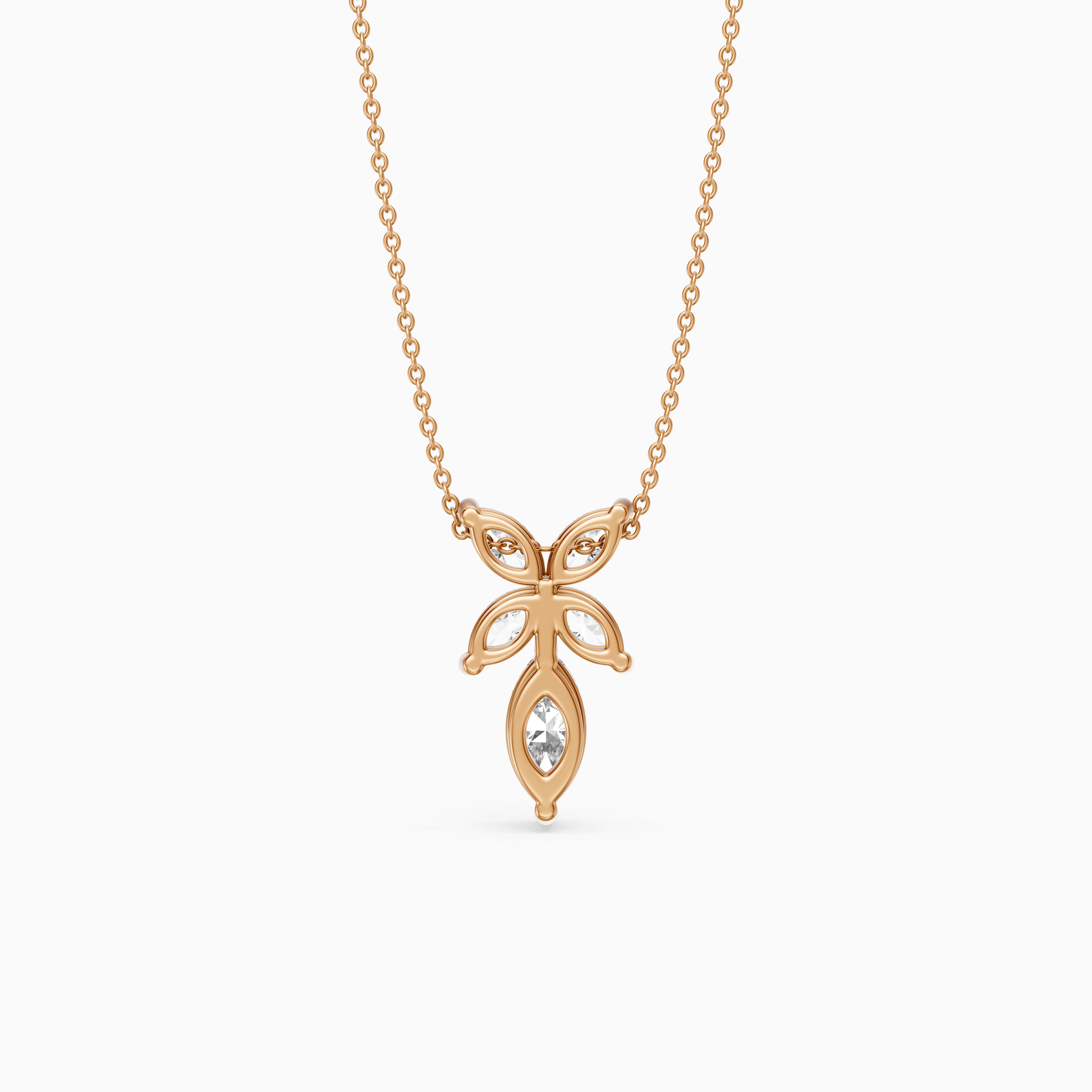 Elodie Marquise Cut Lab Grown Diamond Floral Pendant