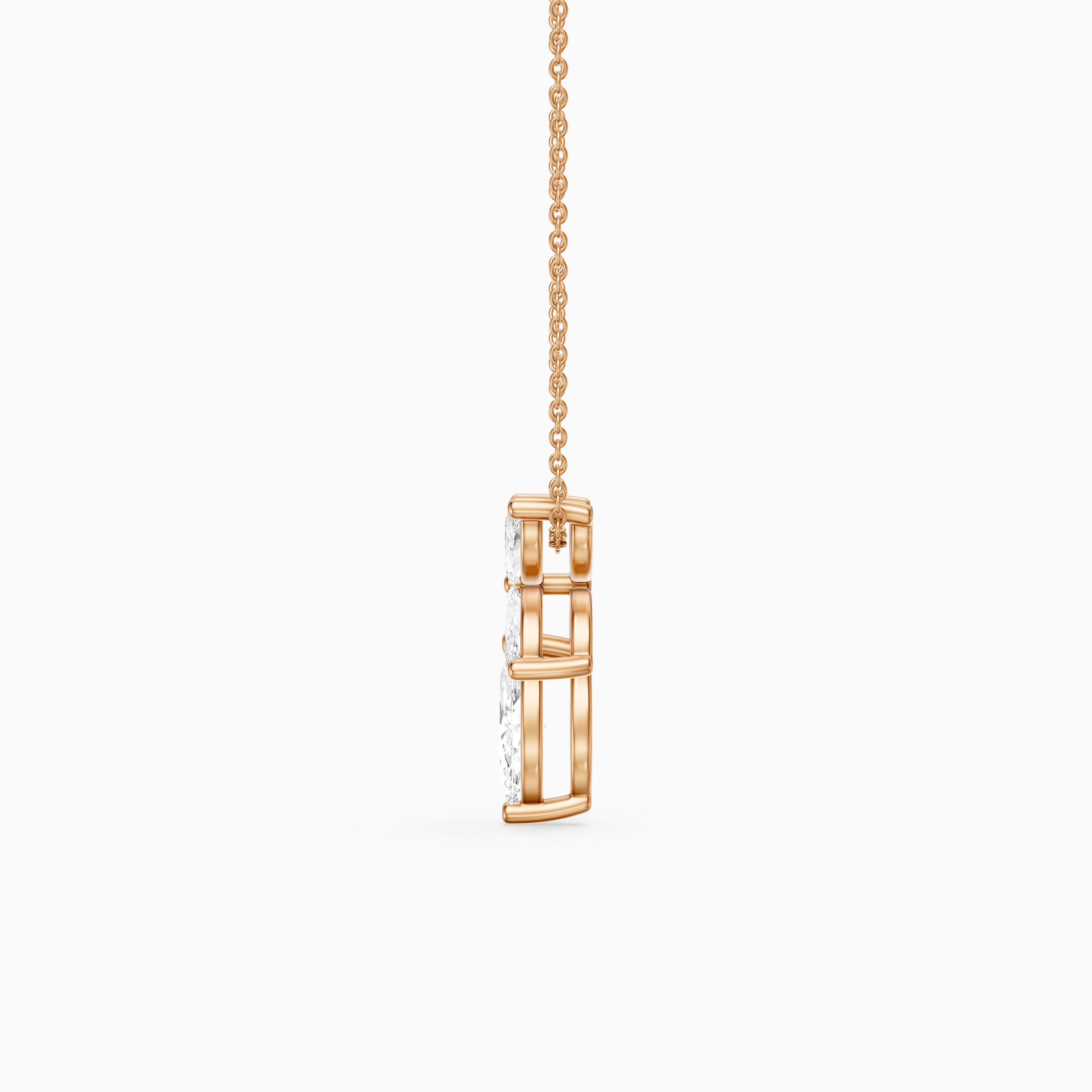 Elodie Marquise Cut Lab Grown Diamond Floral Pendant