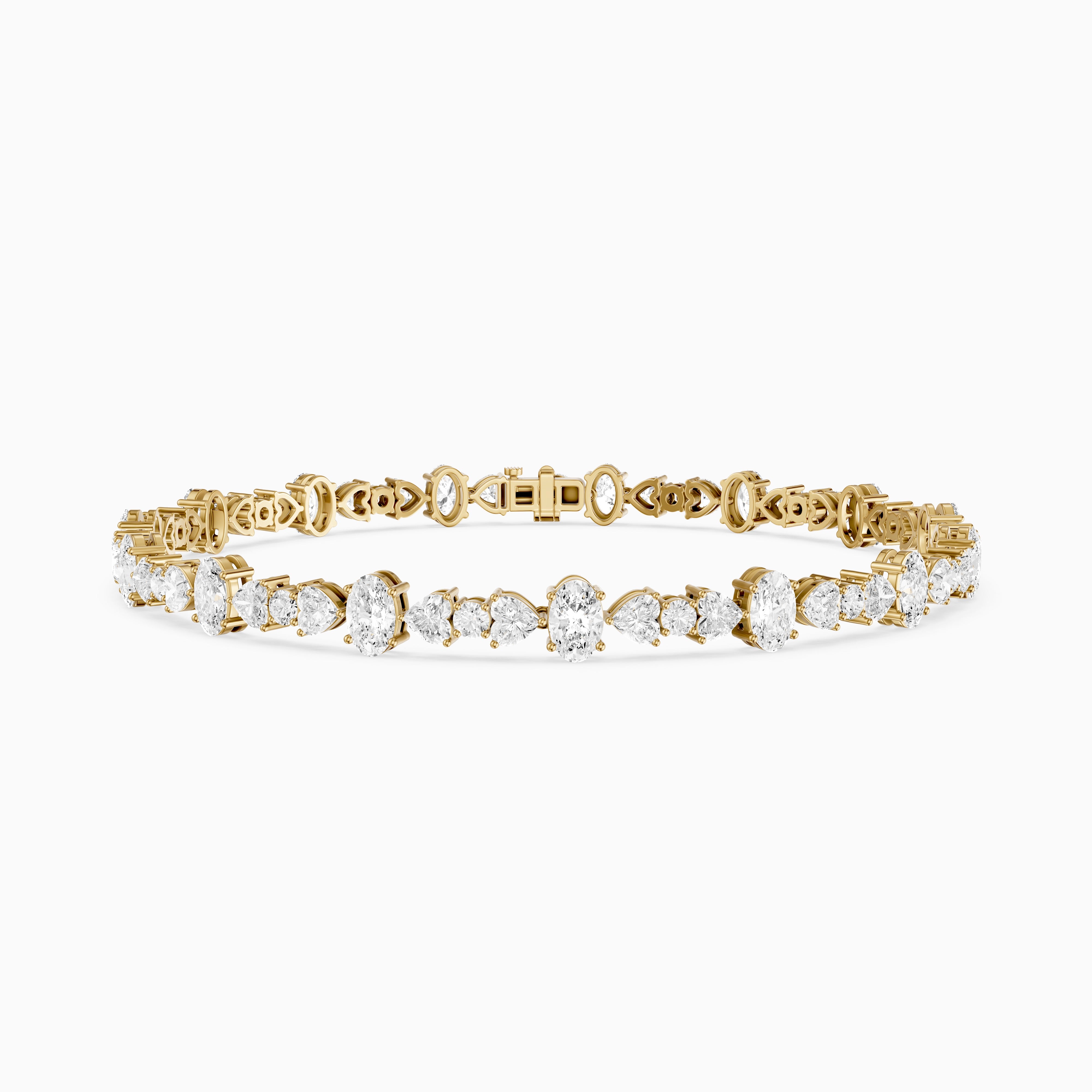 Kyra Heart, Oval and Round Lab Grown Diamond Tennis Bracelet