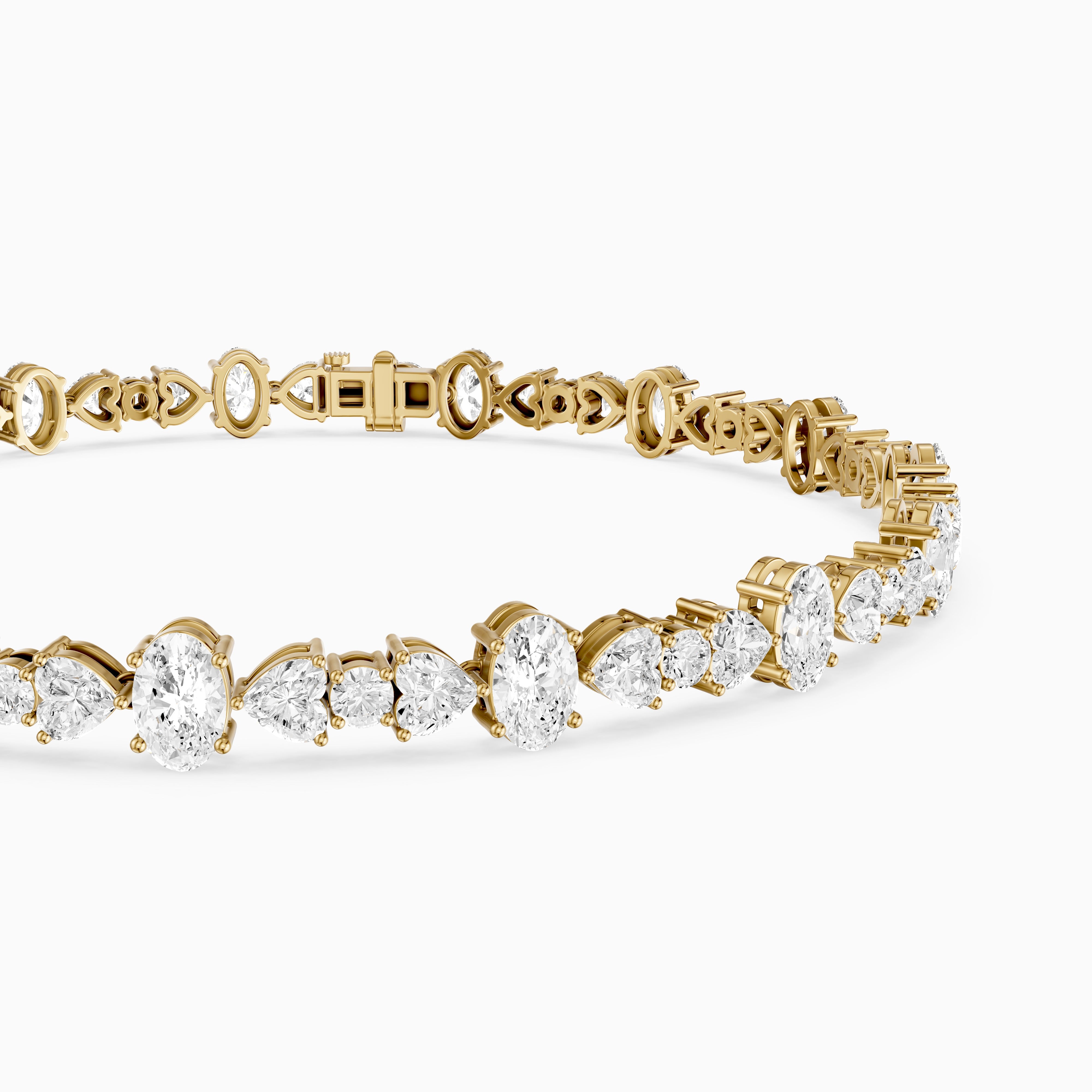 Kyra Heart, Oval and Round Lab Grown Diamond Tennis Bracelet