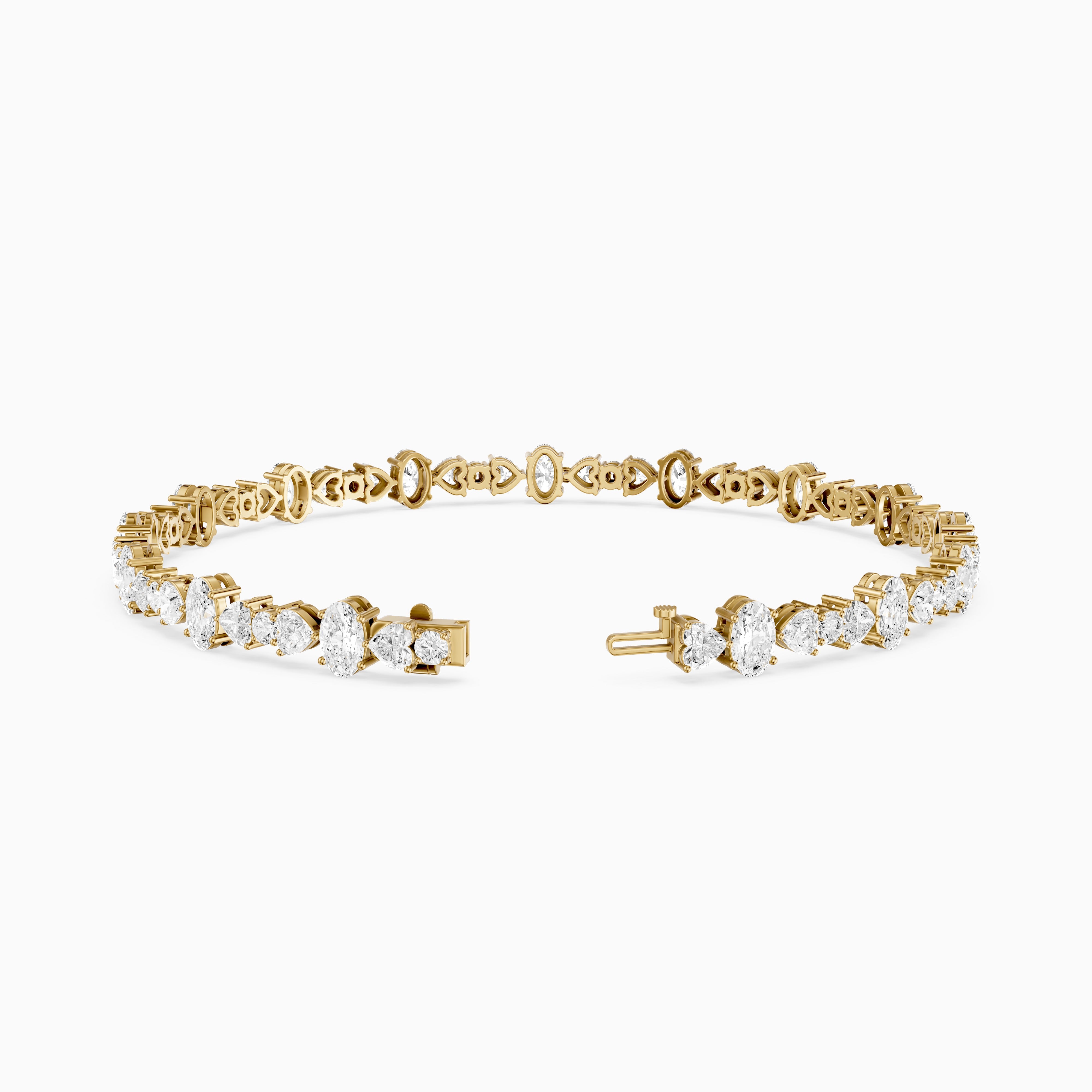 Kyra Heart, Oval and Round Lab Grown Diamond Tennis Bracelet