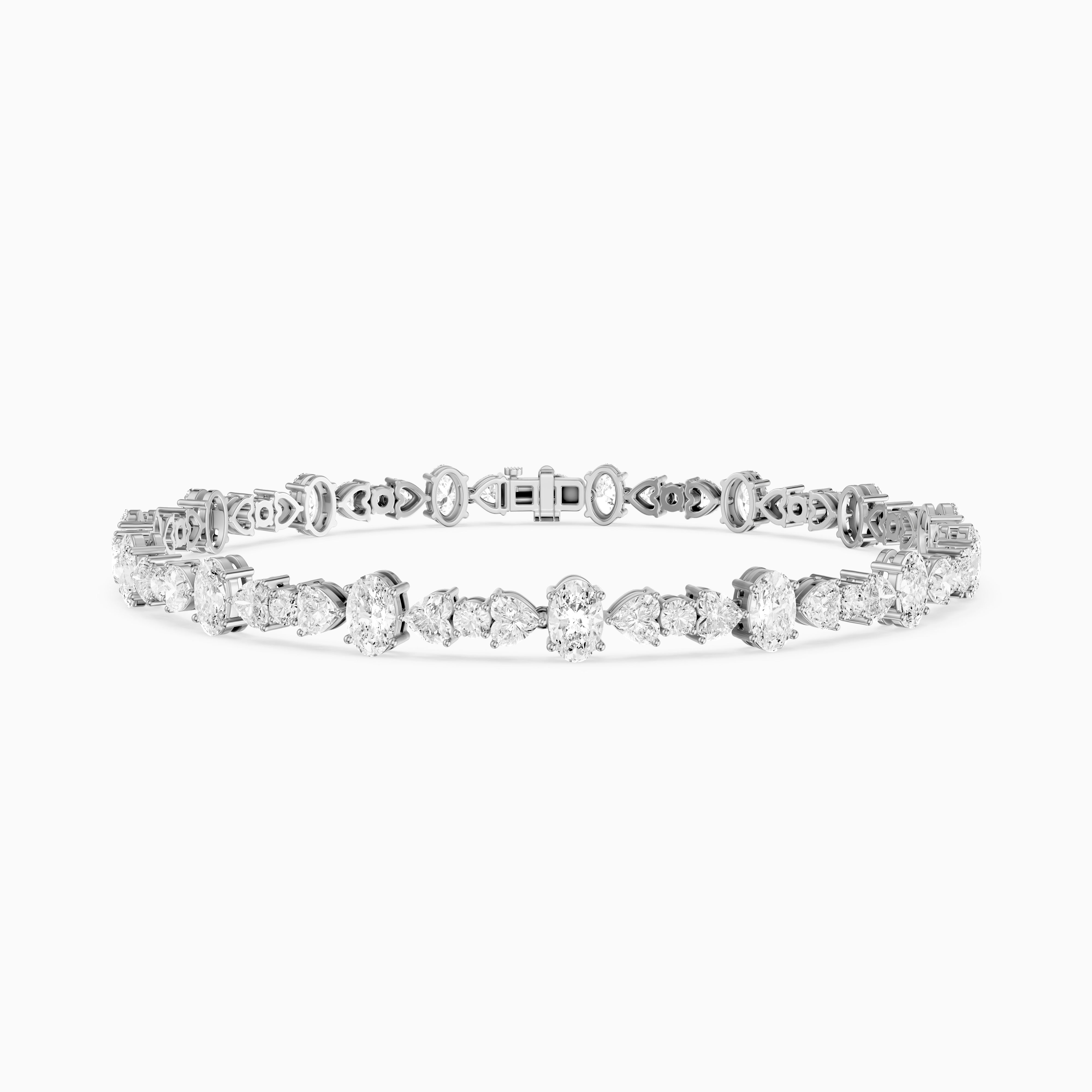 Kyra Heart, Oval and Round Lab Grown Diamond Tennis Bracelet