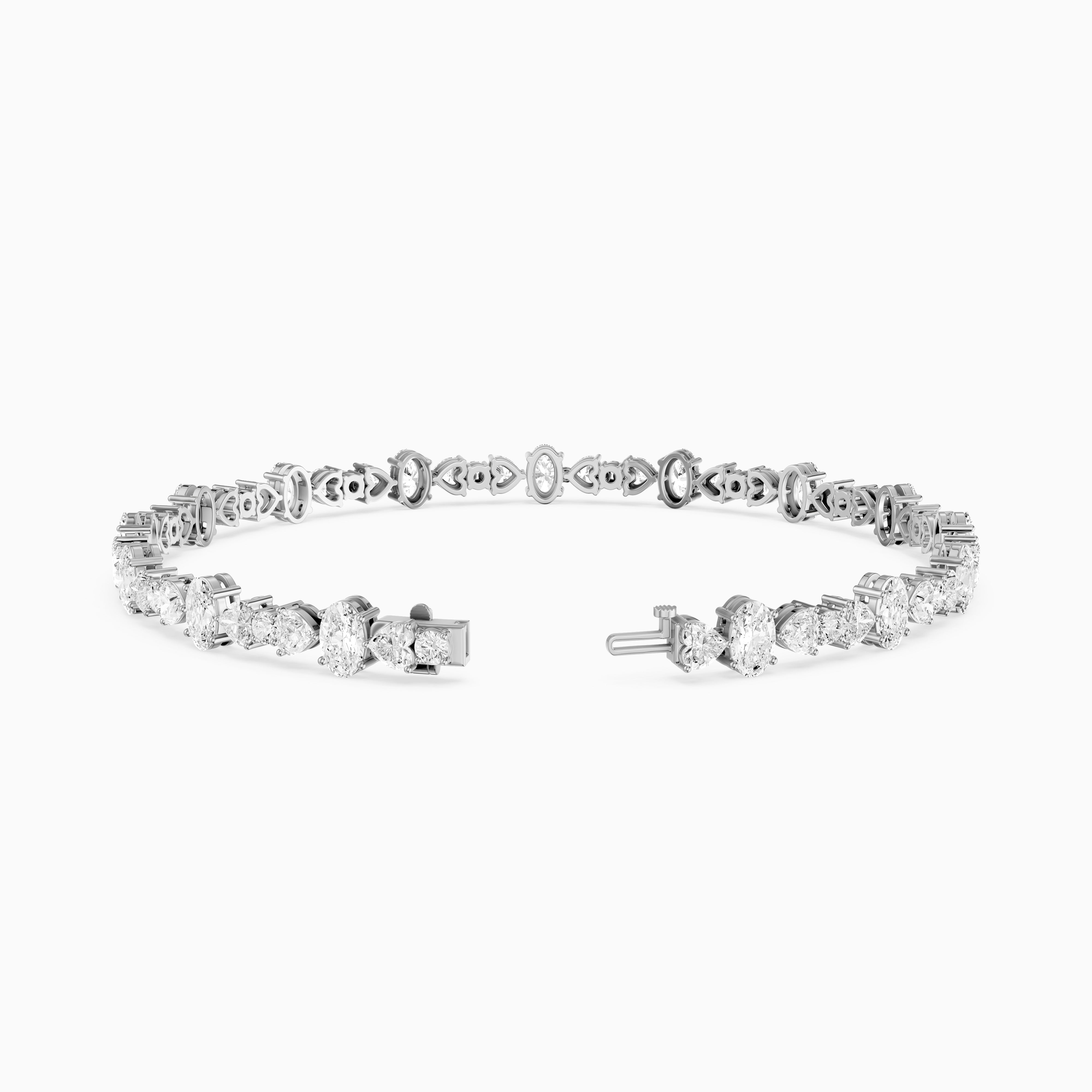 Kyra Heart, Oval and Round Lab Grown Diamond Tennis Bracelet