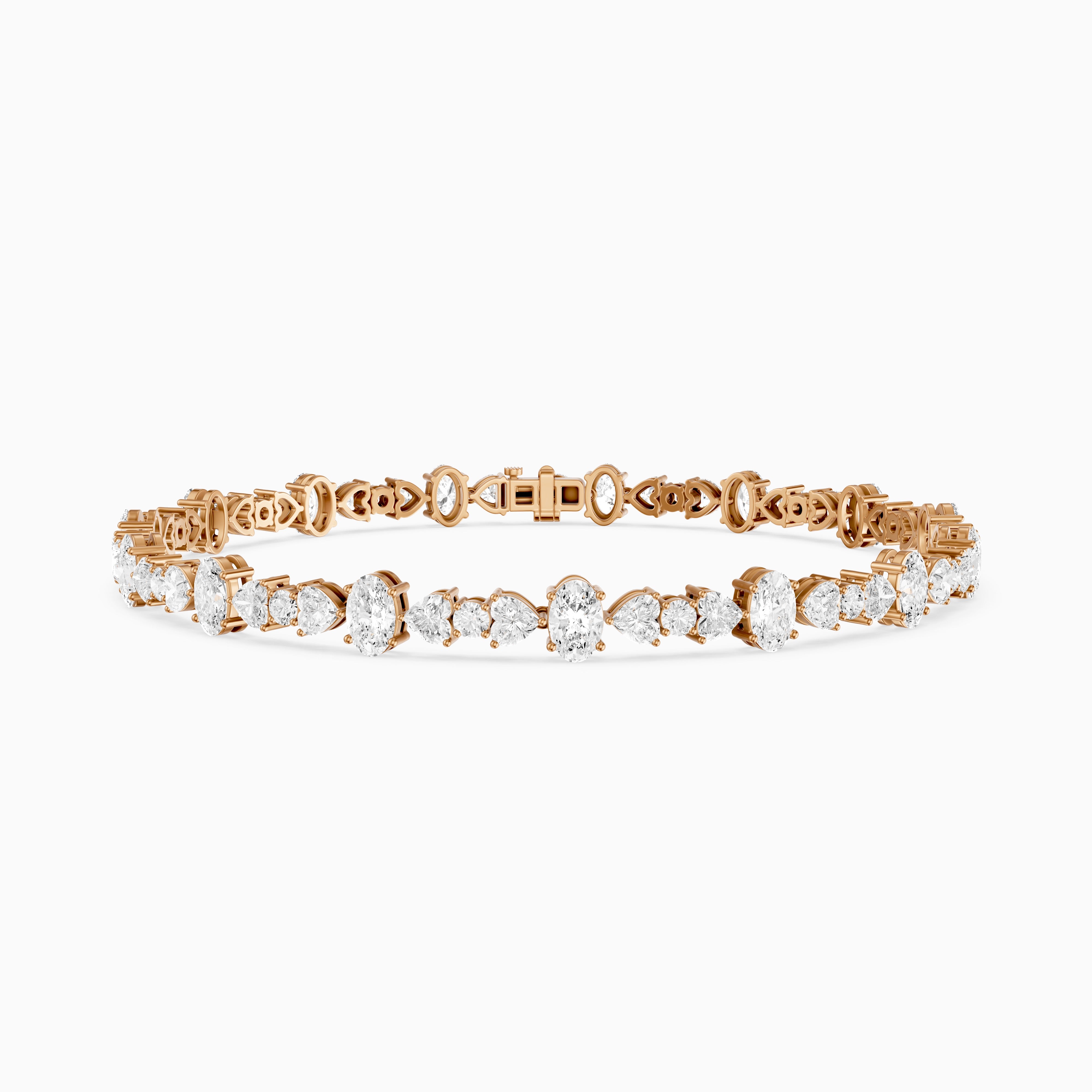 Kyra Heart, Oval and Round Lab Grown Diamond Tennis Bracelet