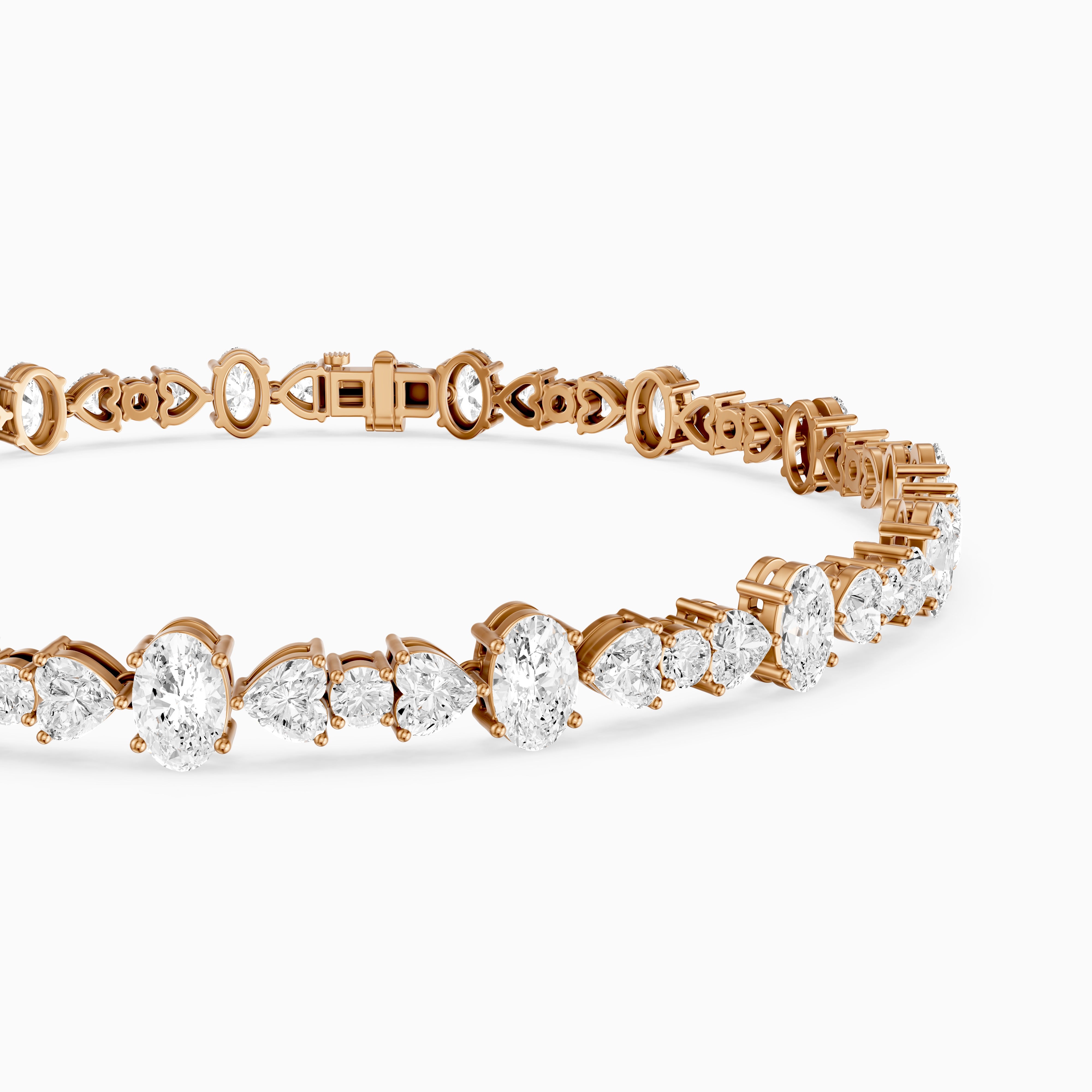 Kyra Heart, Oval and Round Lab Grown Diamond Tennis Bracelet