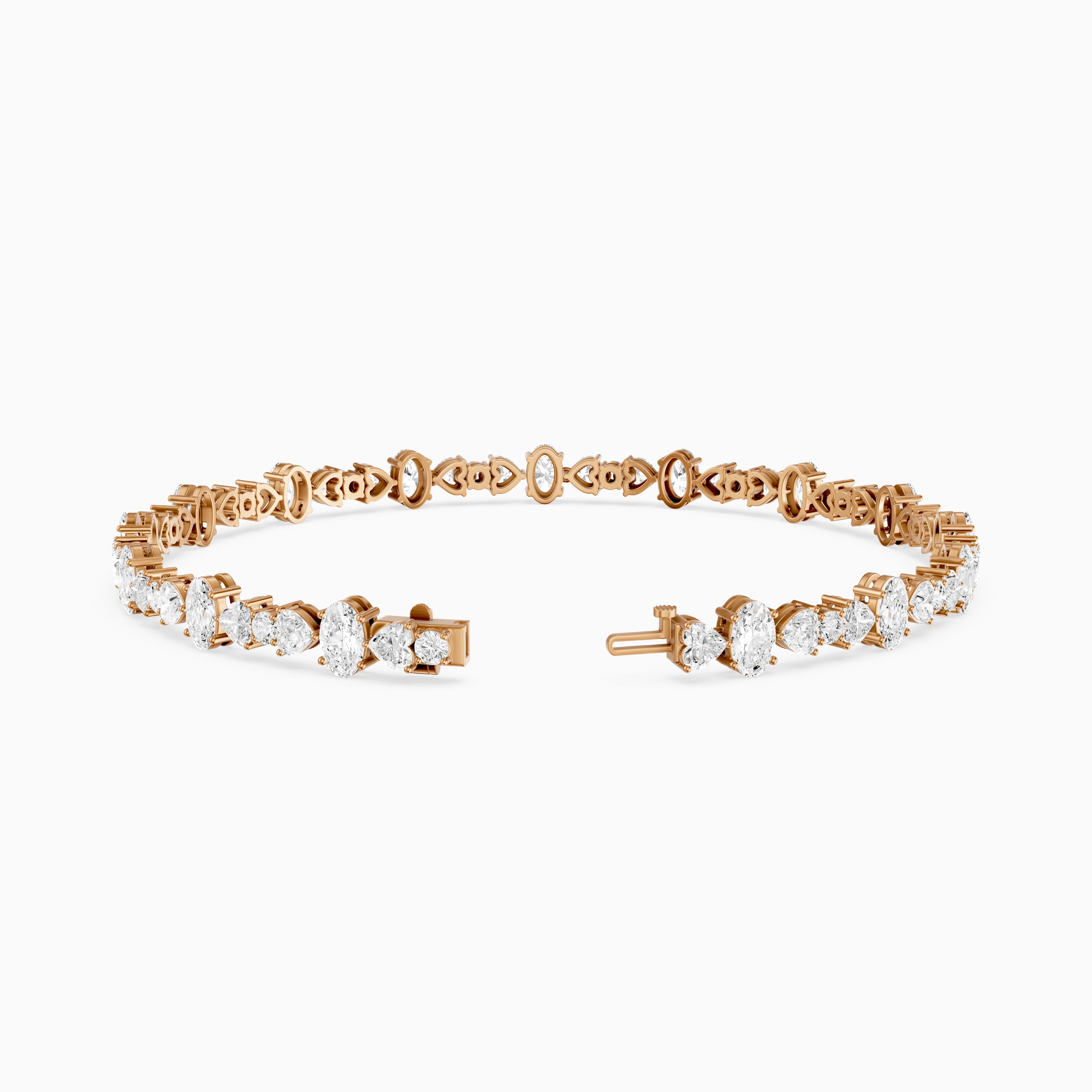 Kyra Heart, Oval and Round Lab Grown Diamond Tennis Bracelet