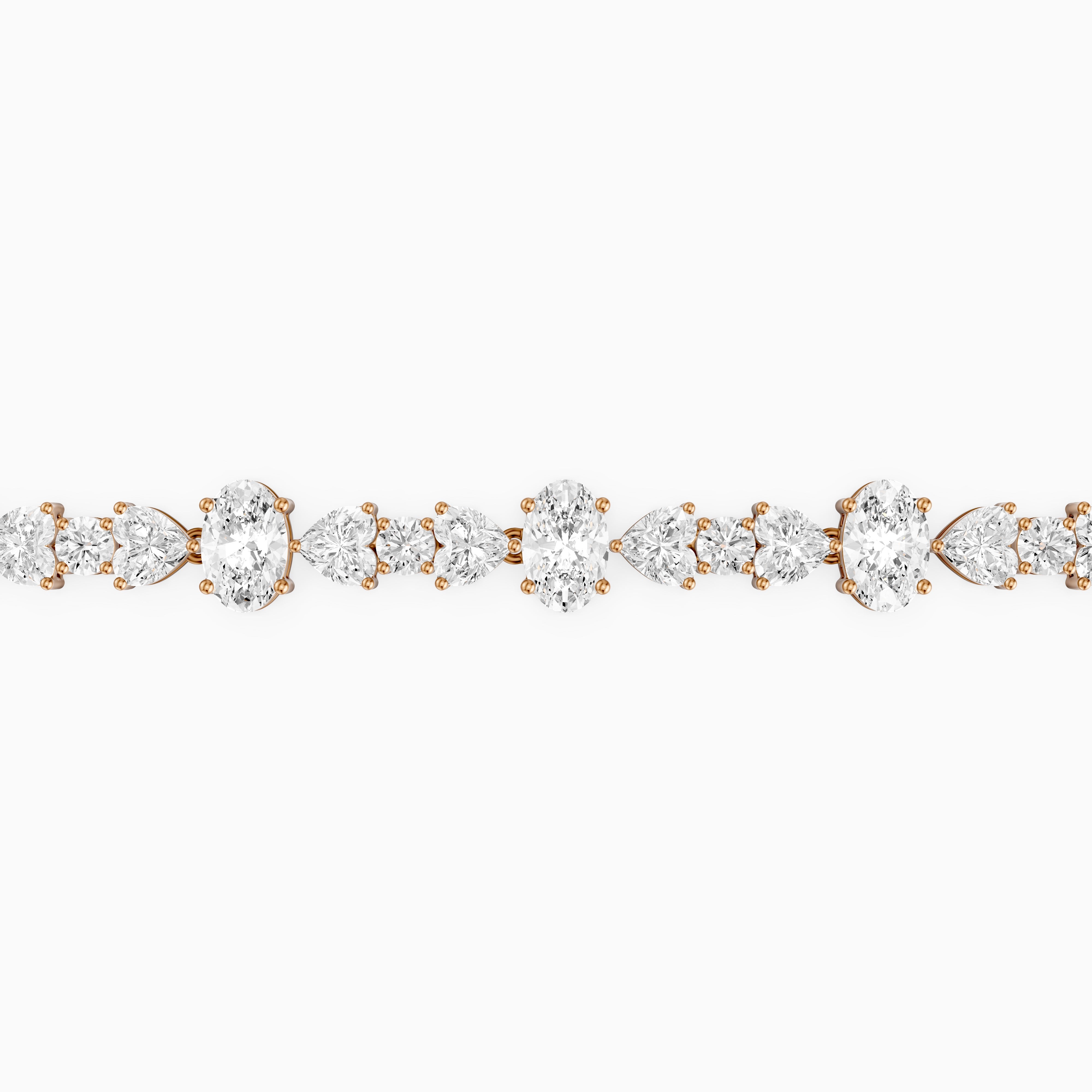 Kyra Heart, Oval and Round Lab Grown Diamond Tennis Bracelet