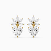 Reverie Marquise Floral Cluster and Heart Lab Grown Diamond Drop Earrings