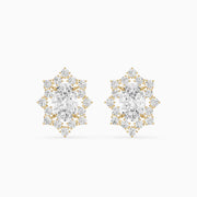 Vianne Oval Cut Lab Grown Diamond Star Halo Stud Earrings