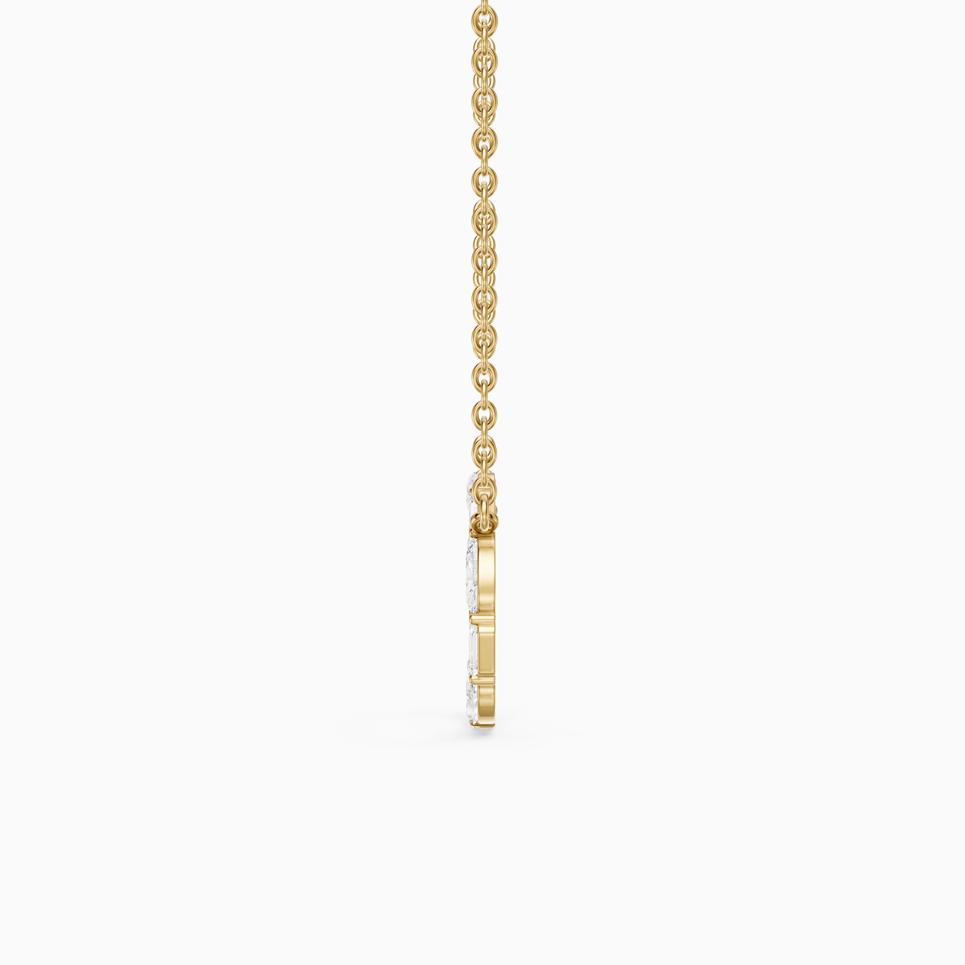 Tessa Emerald and Oval Lab Grown Diamond Circle Pendant