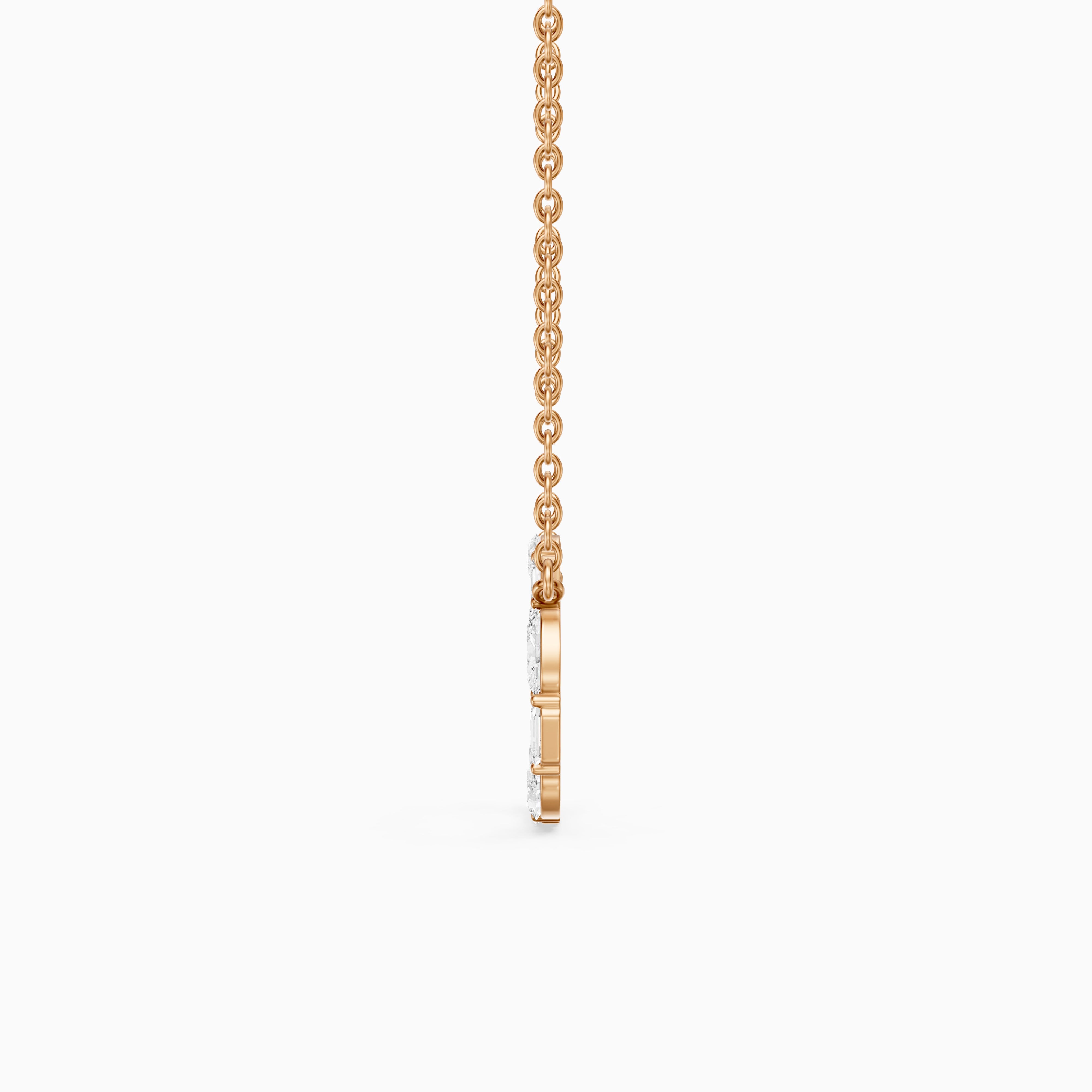 Tessa Emerald and Oval Lab Grown Diamond Circle Pendant