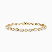 Ezra Pear, Emerald Cut and Round Lab Grown Diamond Tennis Bracelet