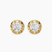 Ysolde Round Cut Lab Grown Diamond Sunburst Stud Earrings