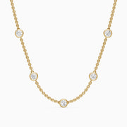 Gemma Round Lab Grown Diamond Bezel Station Chain Necklace