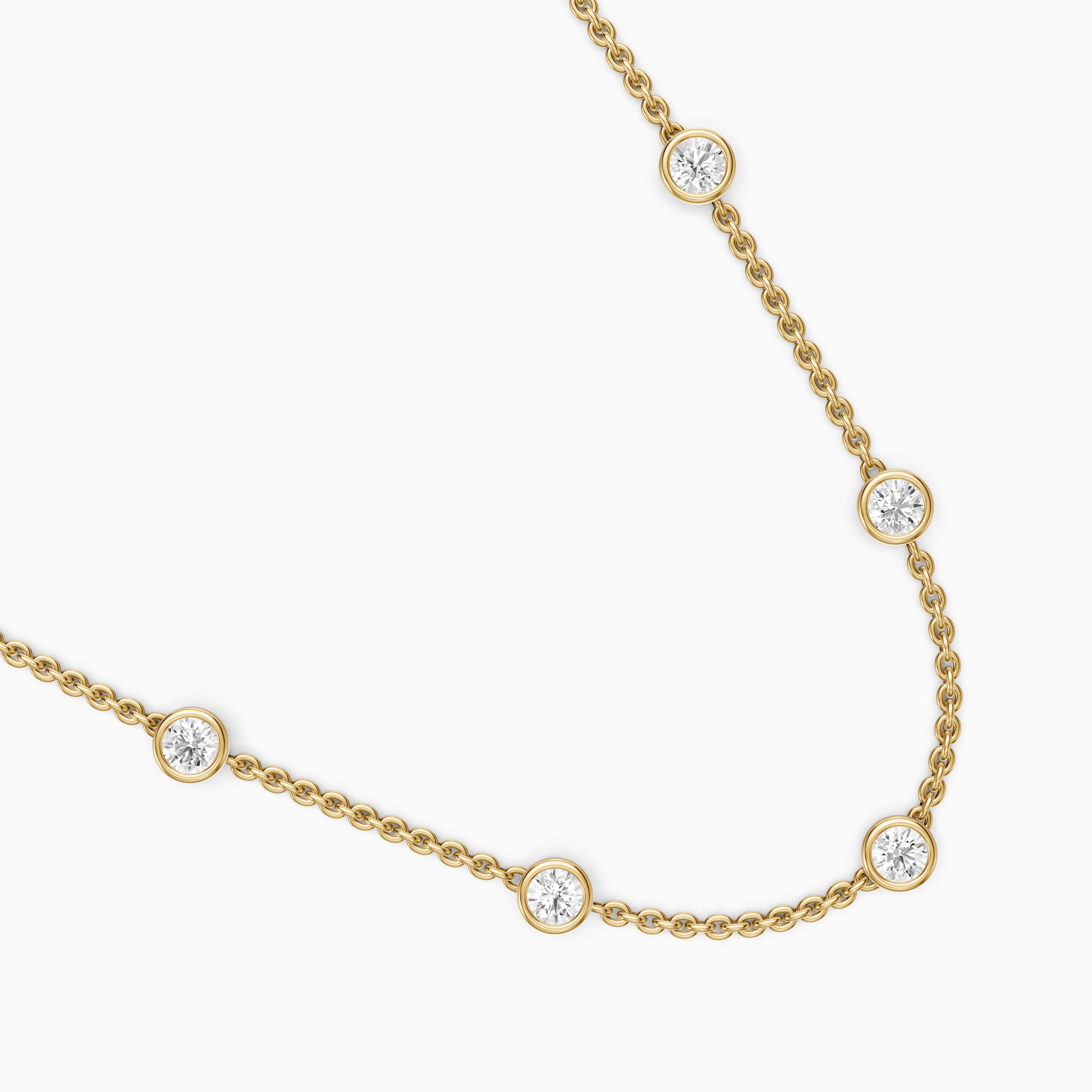 Gemma Round Lab Grown Diamond Bezel Station Chain Necklace