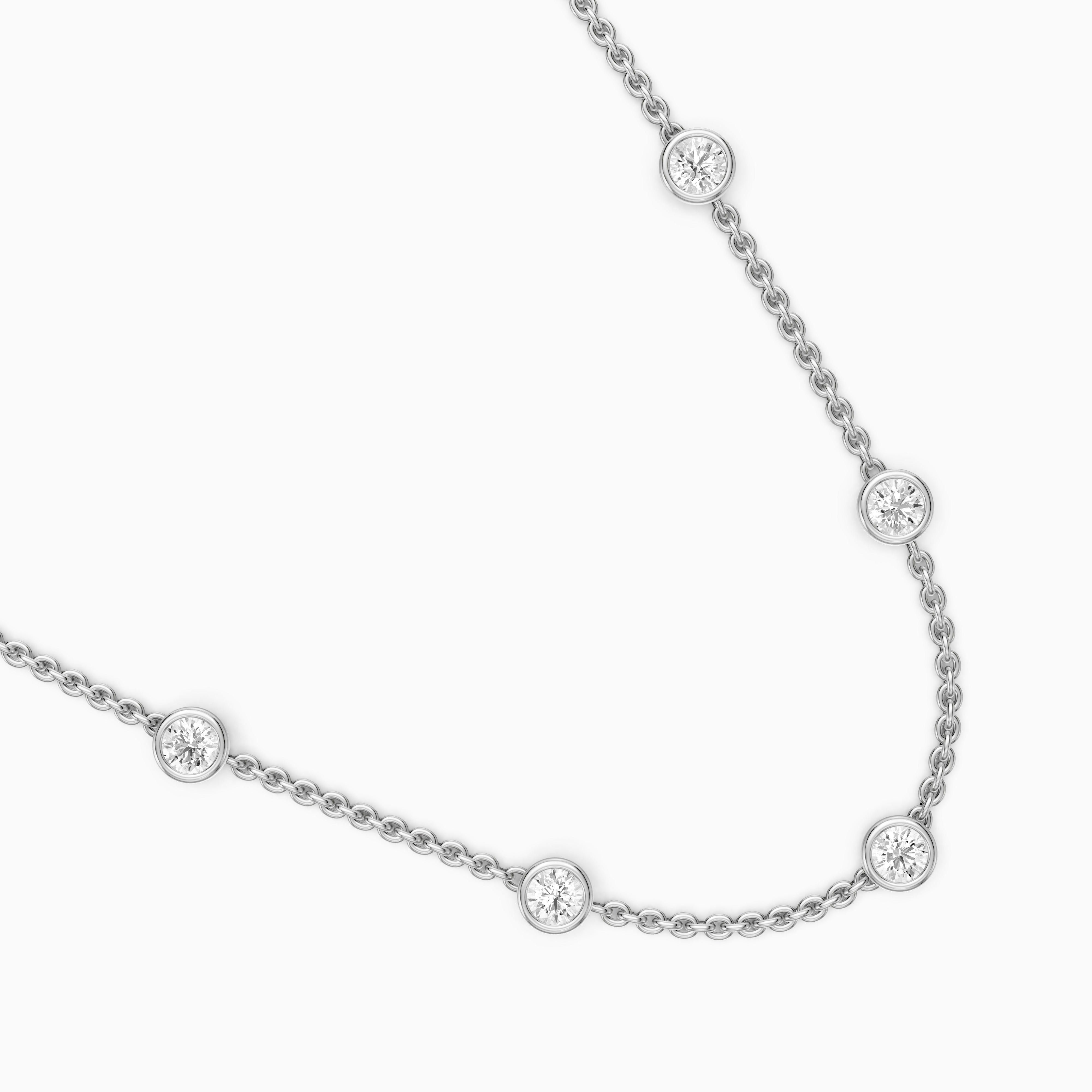 Gemma Round Lab Grown Diamond Bezel Station Chain Necklace