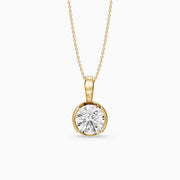 Morgan Round Lab Grown Diamond Half Bezel Solitaire Pendant