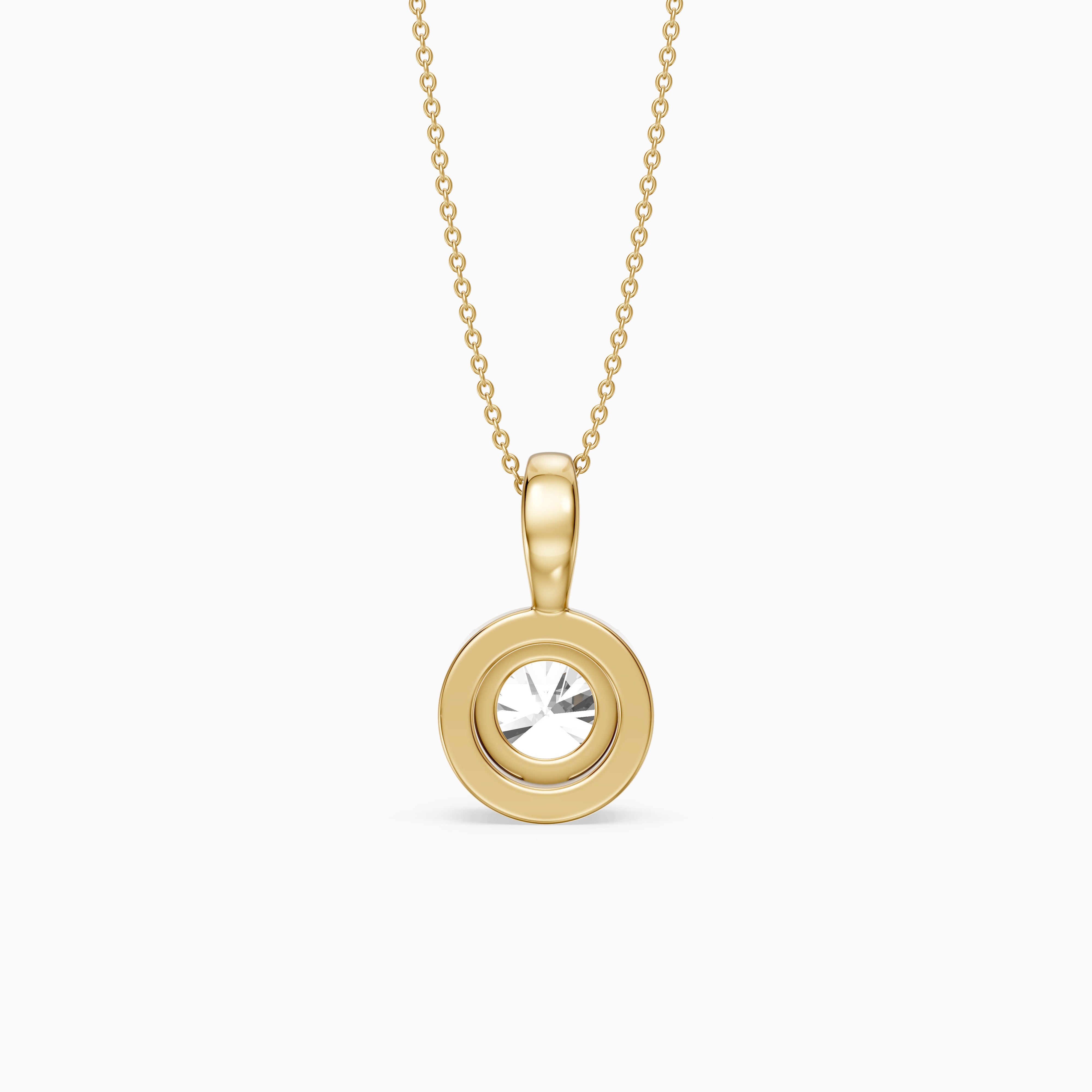 Morgan Round Lab Grown Diamond Half Bezel Solitaire Pendant